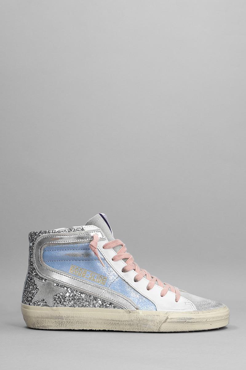 Golden Goose Slide Sneakers In White Suede And Leather | Lyst
