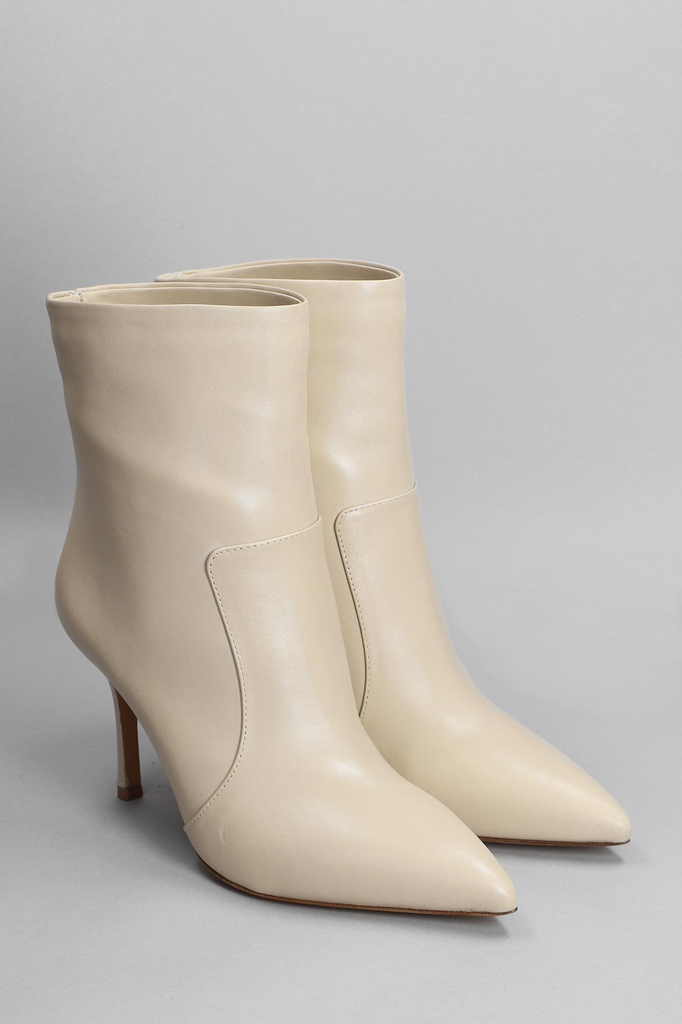 The Seller High Heels Ankle Boots In Beige Leather in Natural | Lyst