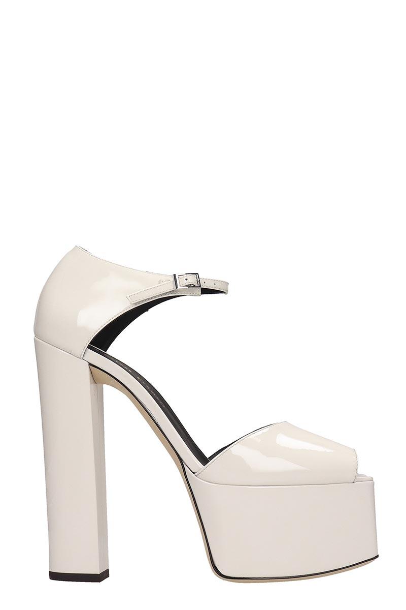 Giuseppe Zanotti Bebe Touch Sandals In White Patent Leather | Lyst
