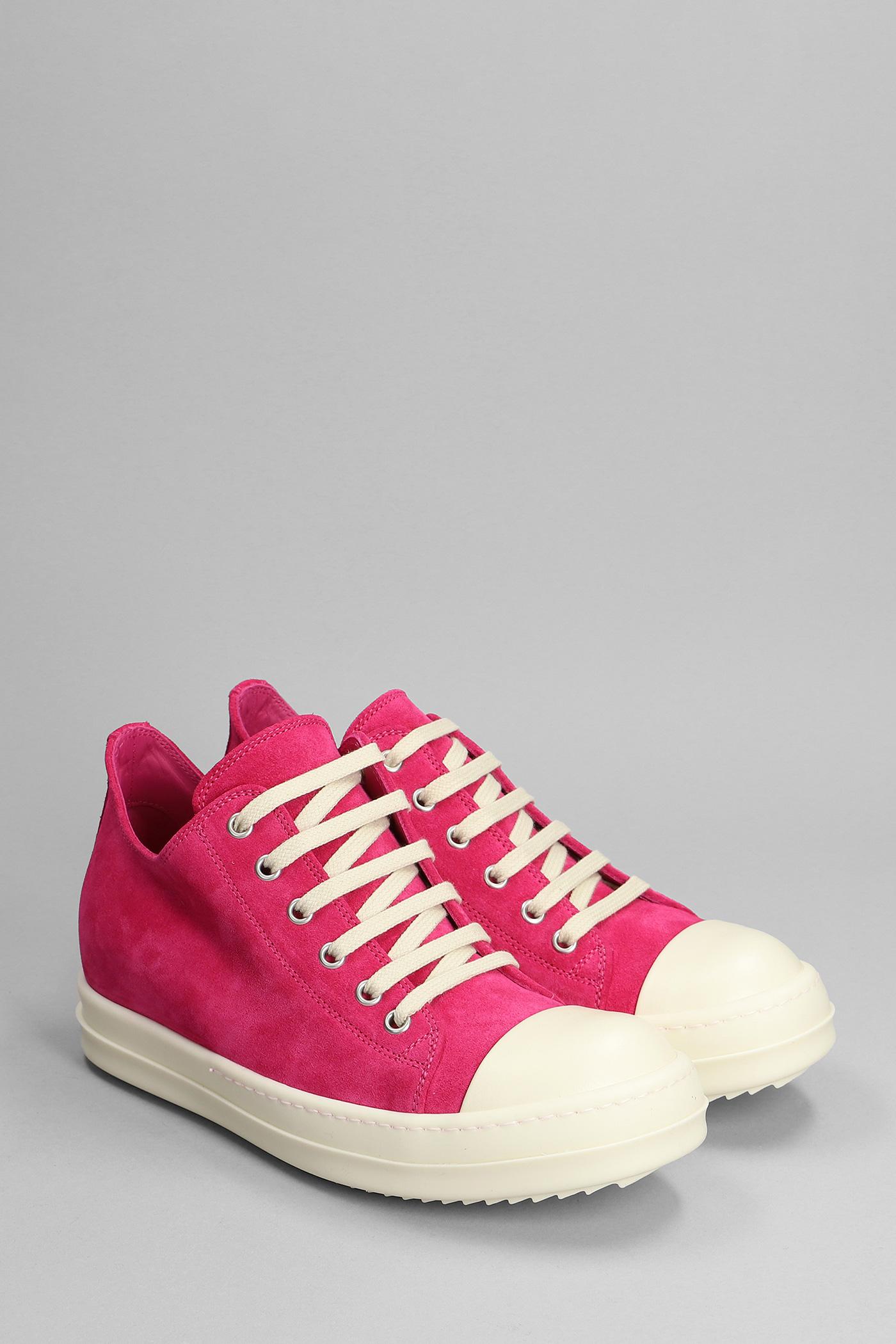 Rick Owens Low Sneaks Sneakers In Rose-pink Leather | Lyst