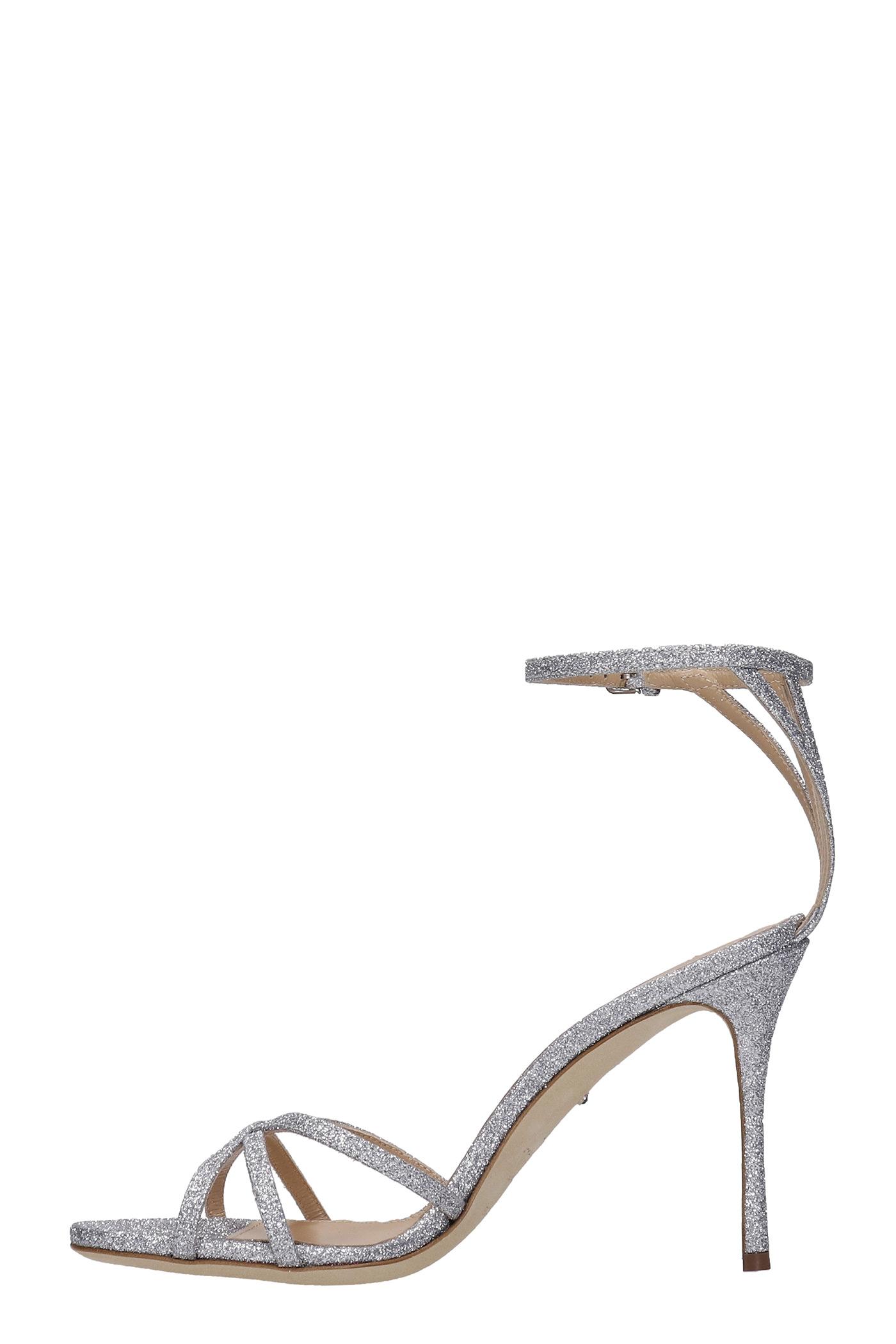 Sergio Rossi Sandals In Silver Glitter in Metallic | Lyst