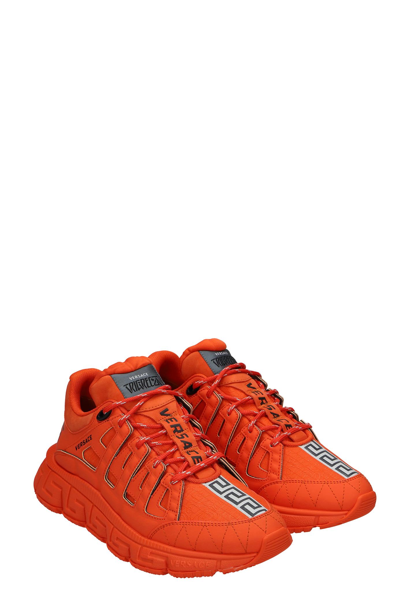 Versace Trigreca Sneakers In Orange Synthetic Fibers for Men | Lyst