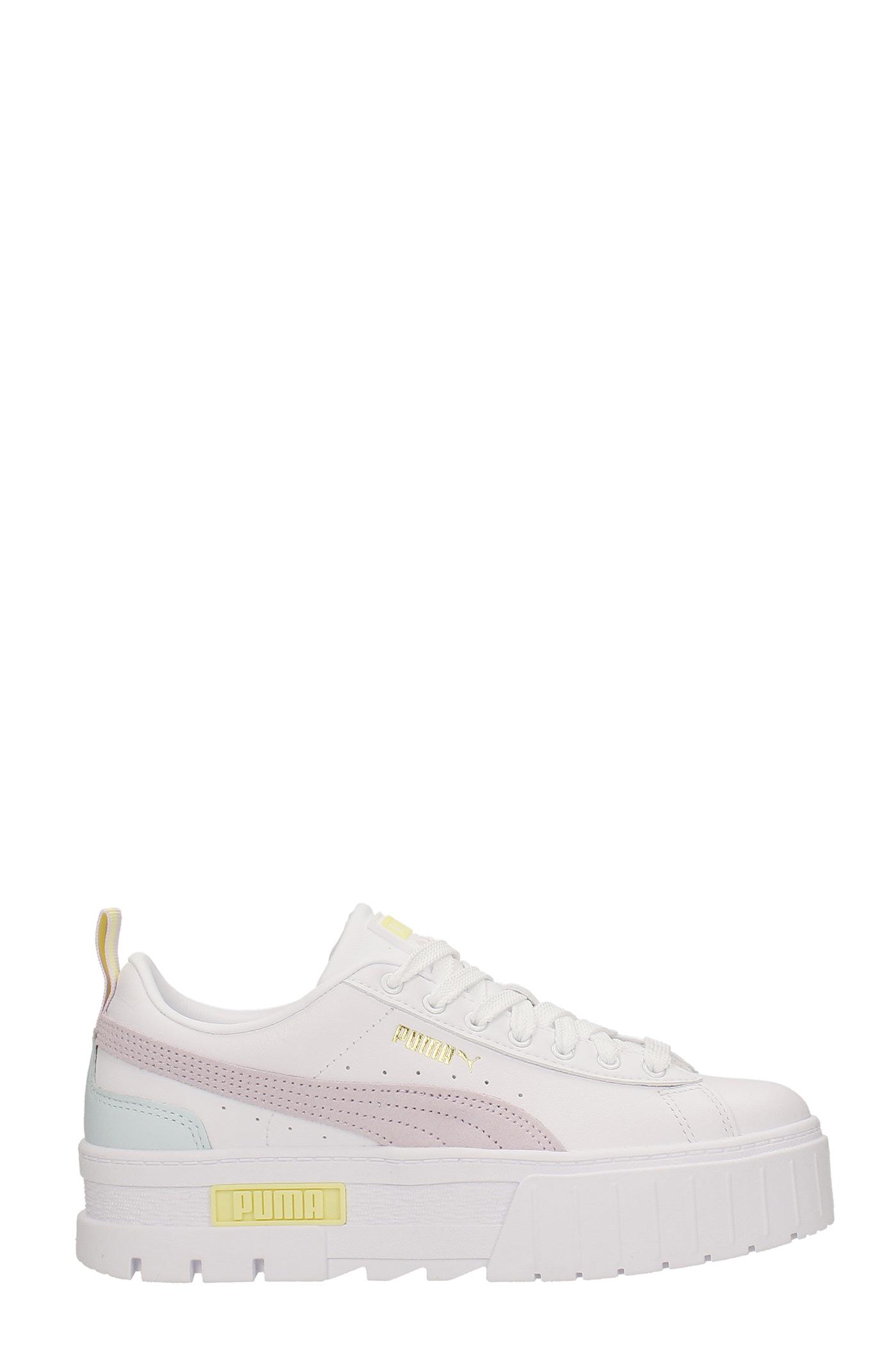 PUMA Mayze Sneakers In White Leather | Lyst