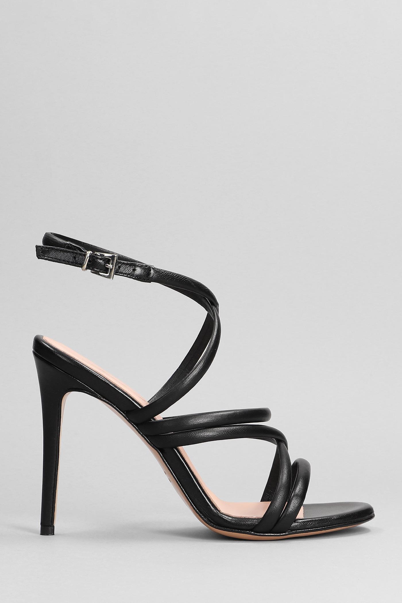 Anna F. Sandals In Black Leather | Lyst
