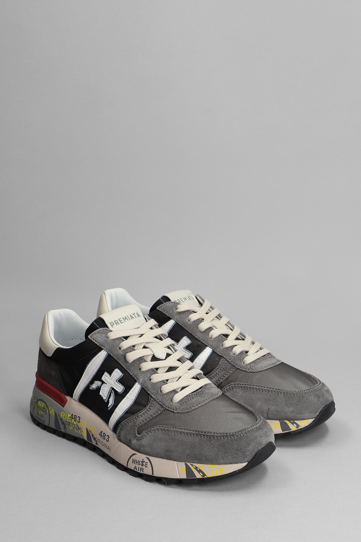 Premiata Lander Sneakers In Grey Suede And Fabric in Gray for Men - Save  11% | Lyst
