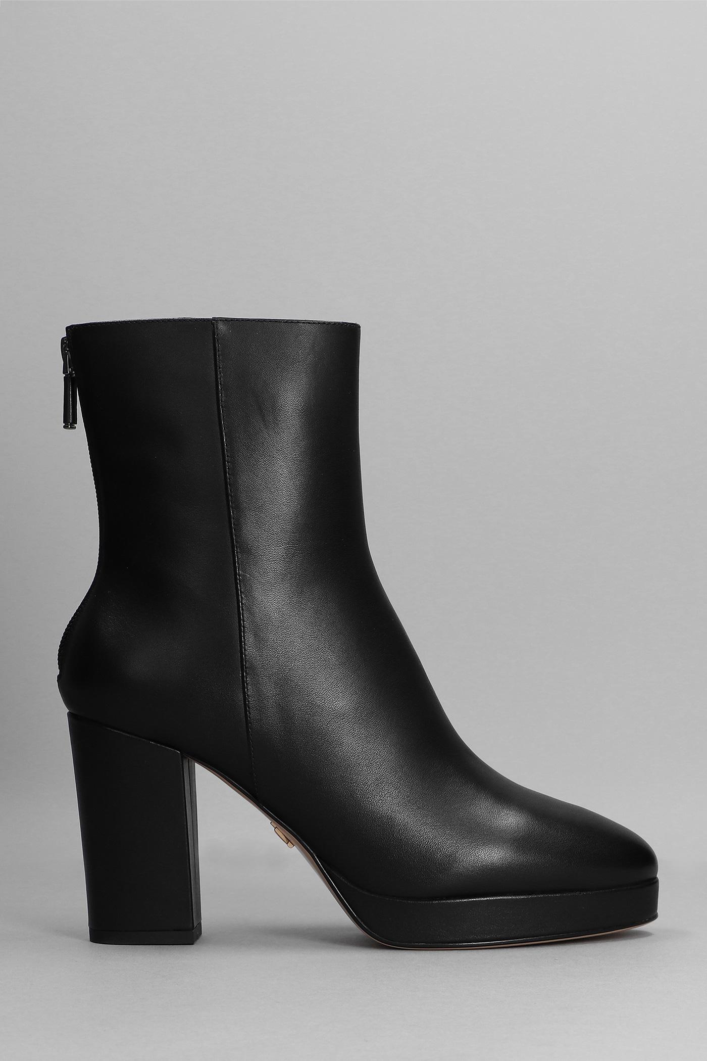 Lola Cruz High Heels Ankle Boots In Black Leather | Lyst