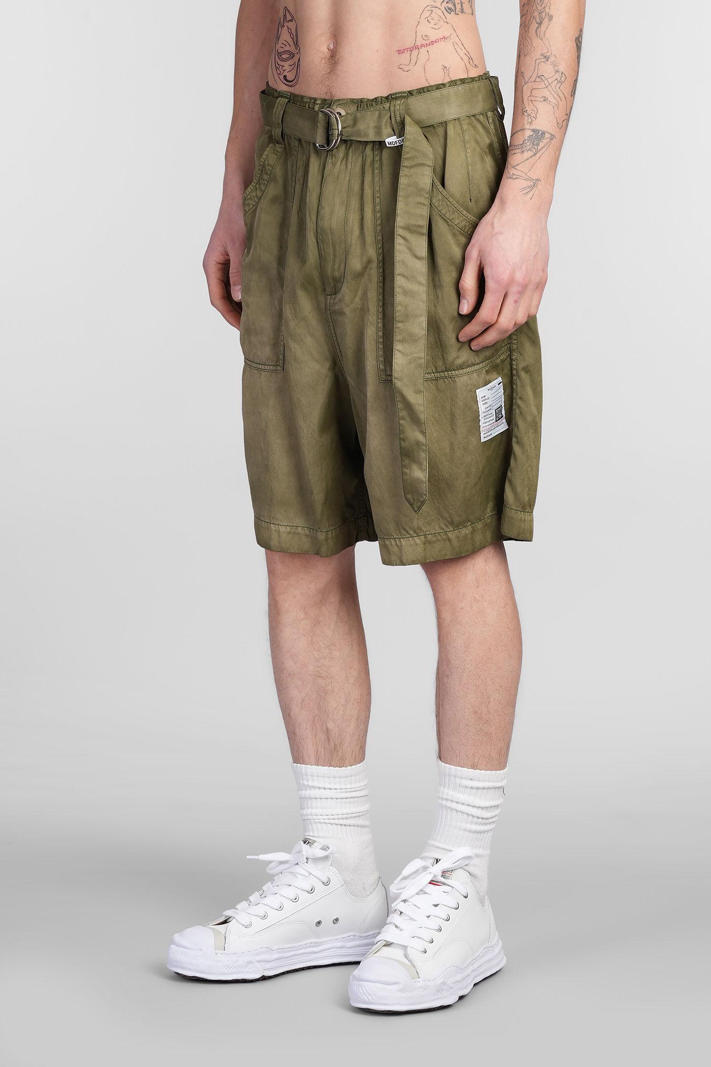 ミハラヤスヒロCotton Satin Shorts BLACK38 Maison MIHARA YASUHIRO - ディストレスト ショーツ
