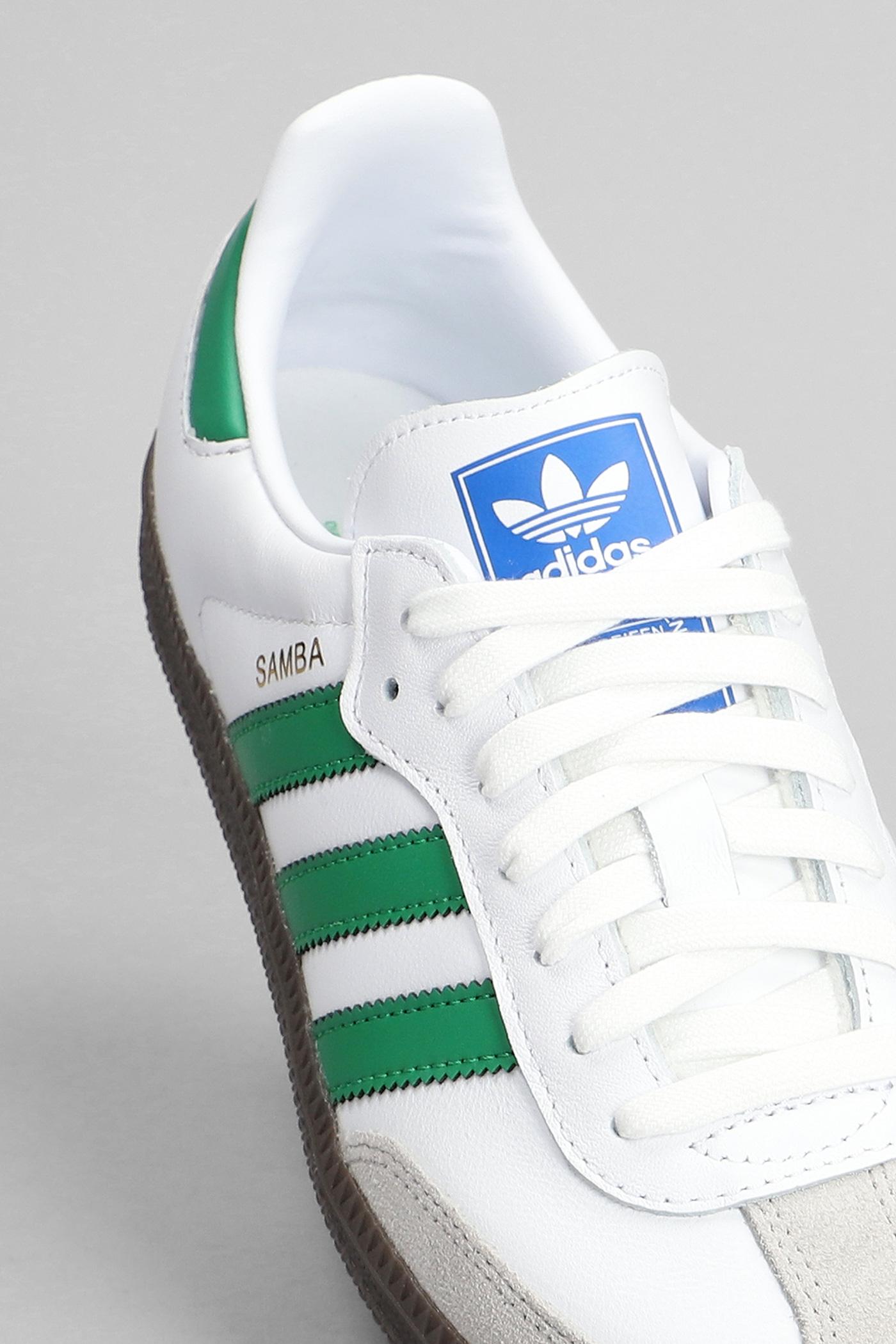 adidas Samba Og Sneakers In White Leather in Green | Lyst