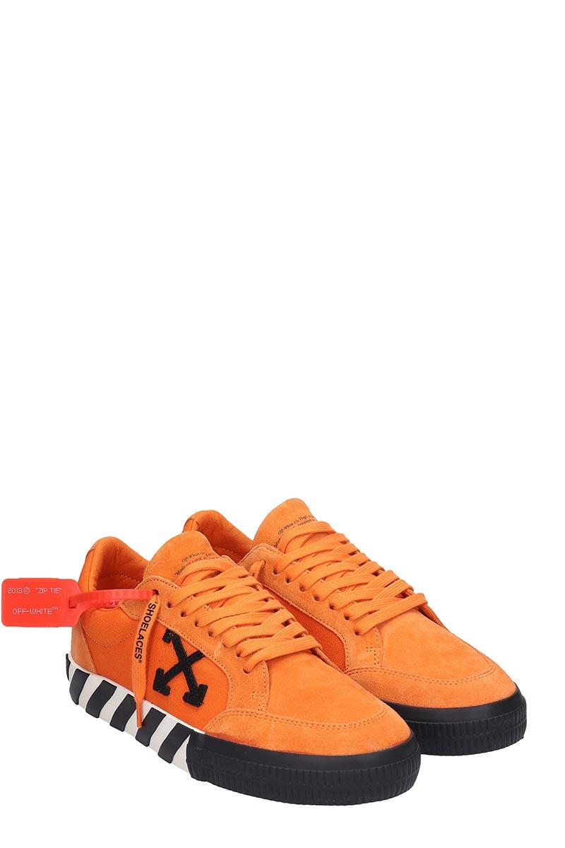 Off-White c/o Virgil Abloh Suede Vulc Striped Low-top Canvas Trainers in  Orange for Men | Lyst