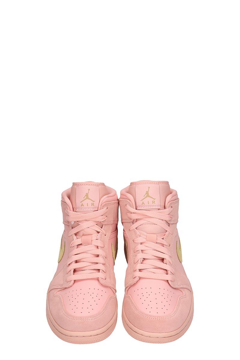 Nike Air Jordan 1mid Sneakers In Rose-pink Suede And Leather for Men | Lyst