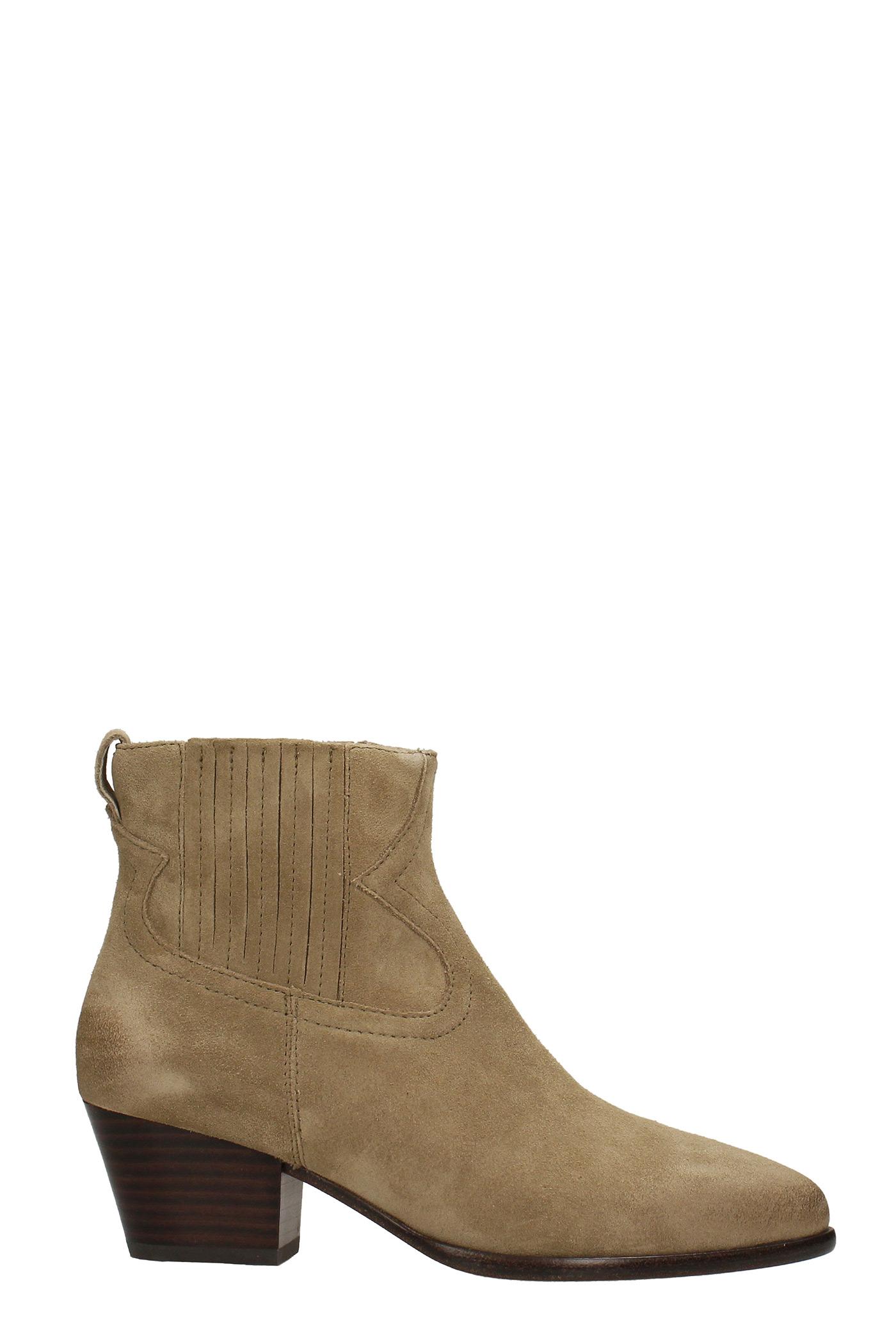 Ash Harper Texan Ankle Boots In Suede in Natural | Lyst