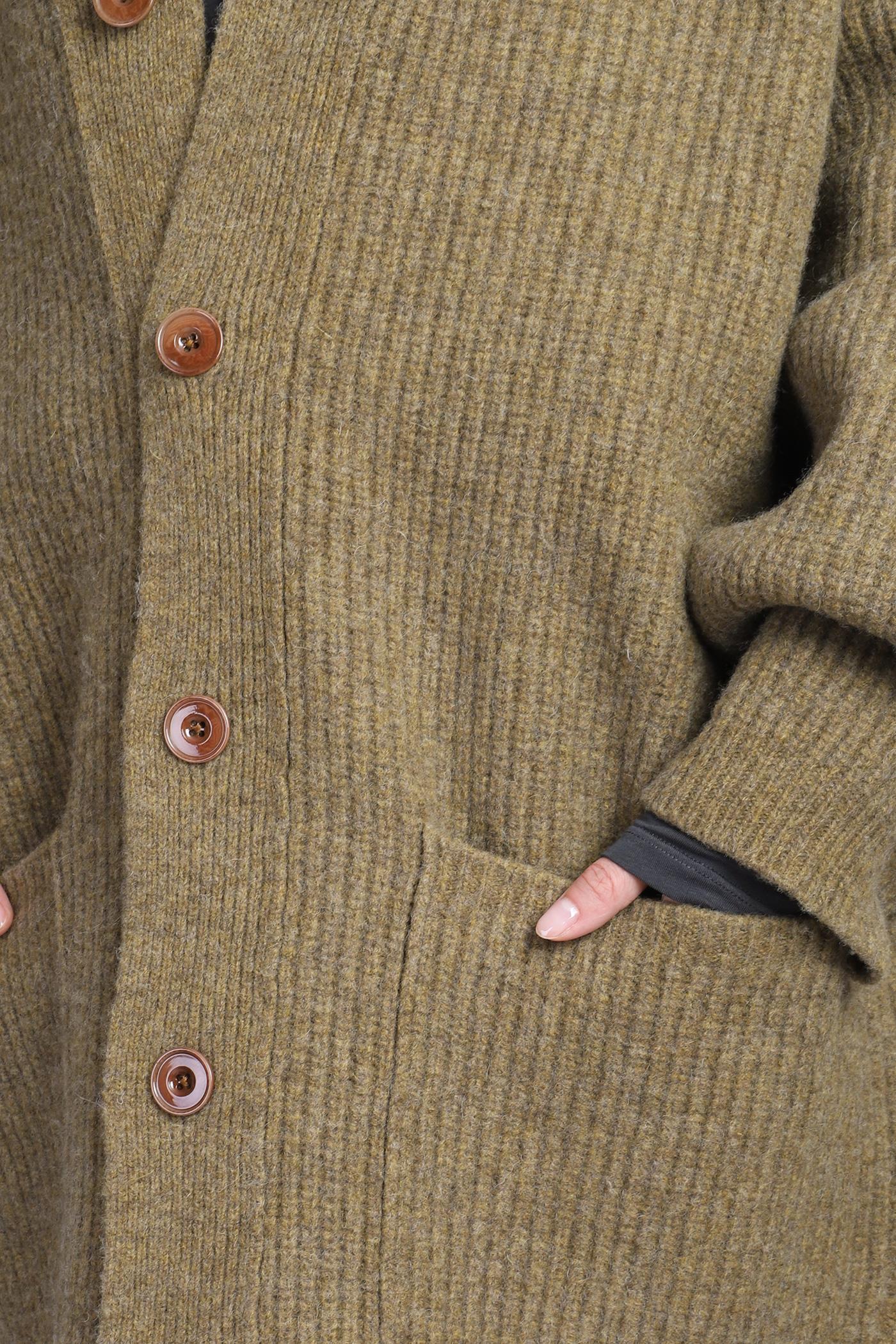 Lemaire Cardigan In Brown Wool in Natural | Lyst