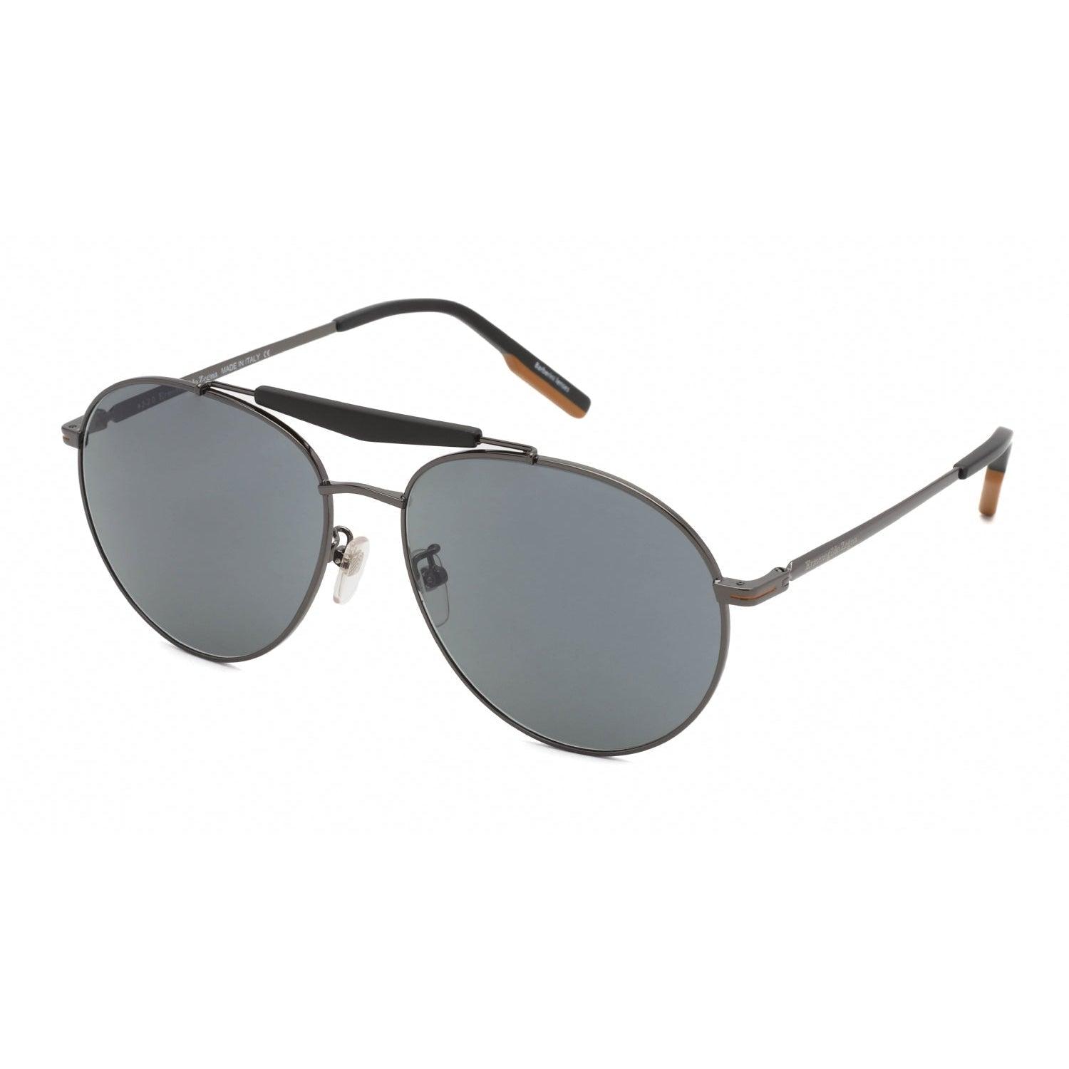 Zegna Ez0154-f Sunglasses Shiny Gunmetal / Smoke in Gray for Men | Lyst