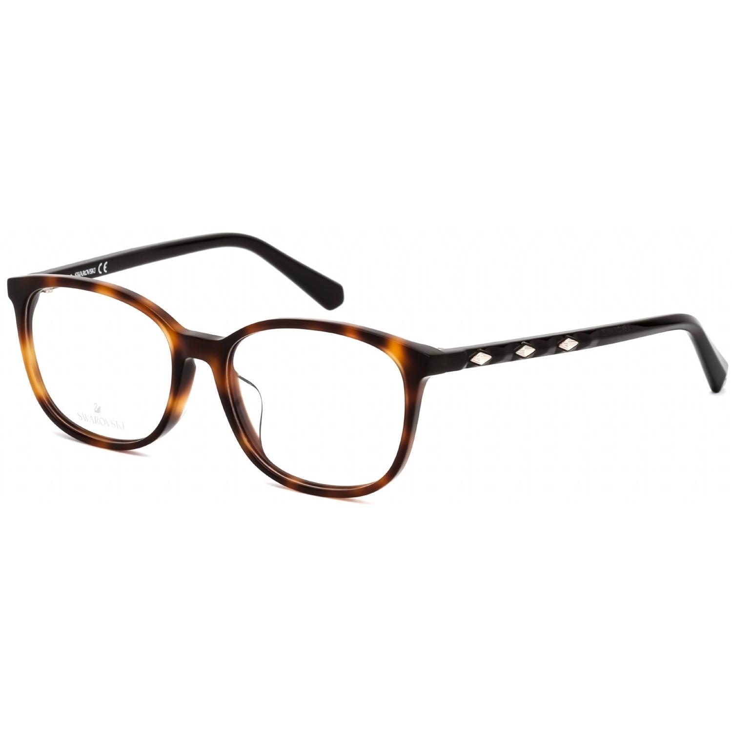 Swarovski Sk5300-f Eyeglasses Dark Havana / Clear Lens in Brown | Lyst