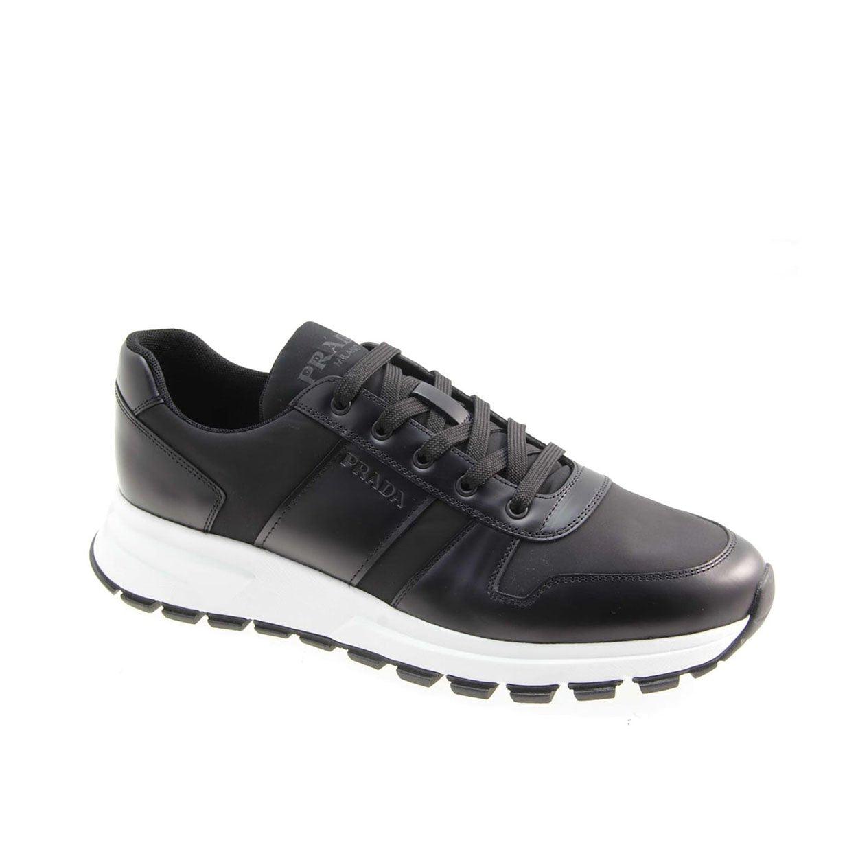 Prada 4e3463-3kyu Shoes Fabric / Calf-skin Leather Casual Sneakers ...