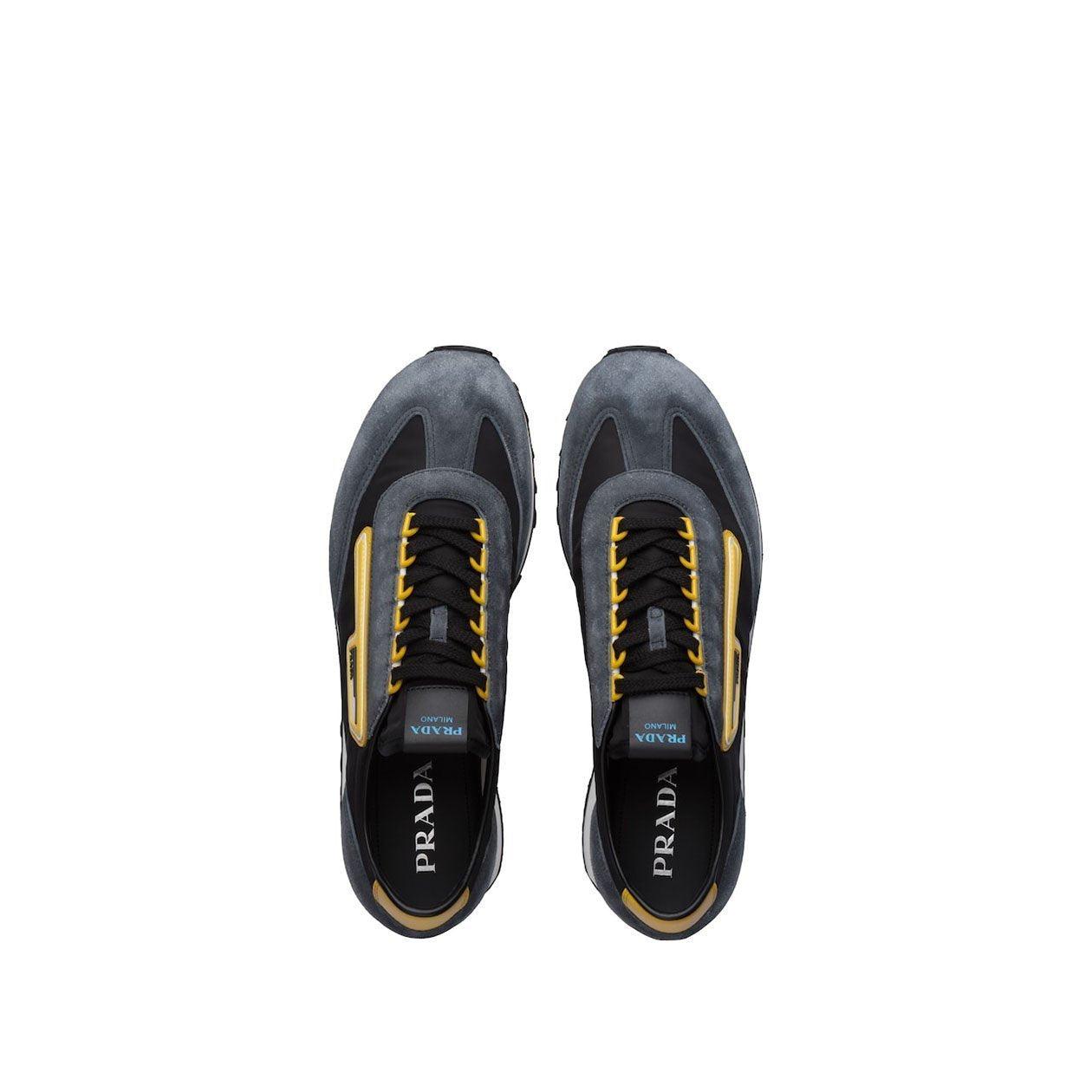 Prada 2eg276-3kuy Shoes Black & Yellow Cloudbust Technical Fabric / Suede  Leather Casual Sneakers (prm1017) for Men | Lyst