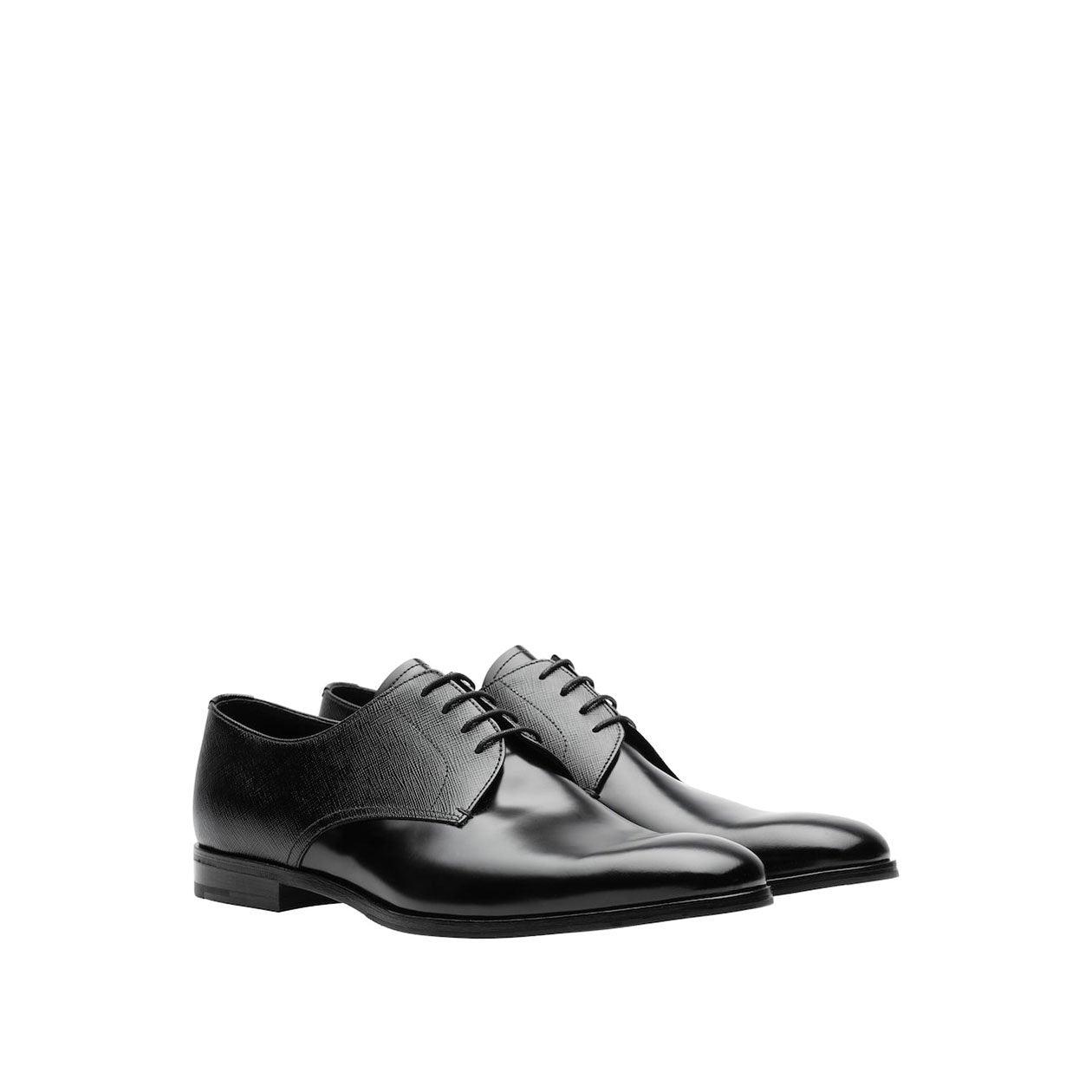 Prada 2eb174-uwu Shoes Saffiano / Calf-skin Leather Oxfords (prm1008) in  Black for Men | Lyst