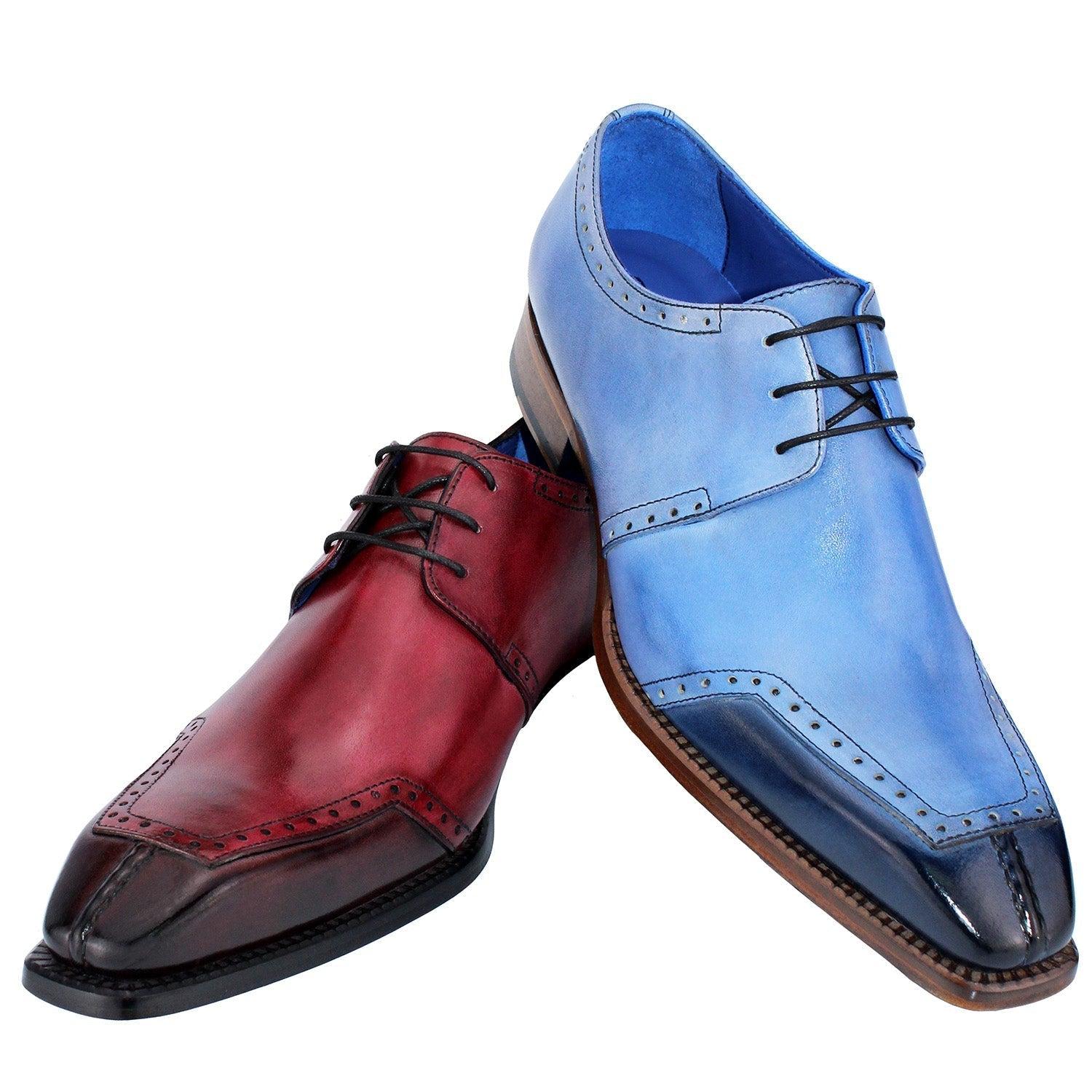 Emilio Franco Italo Shoes Two-tone Calf-skin Leather Split-toe Derby  Oxfords (ef3840) in Blue for Men | Lyst