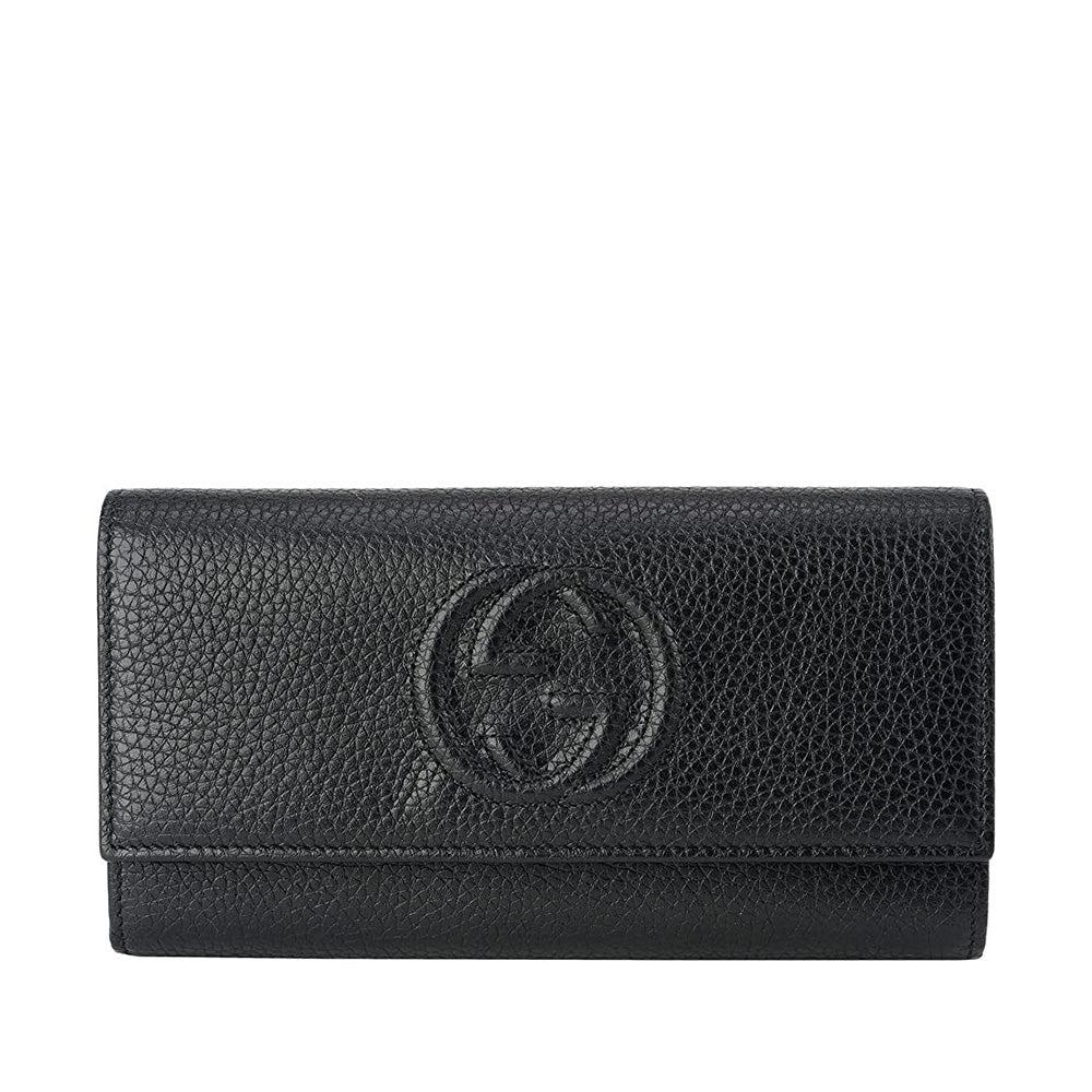 Faderlig Aflede medier Gucci 598206 A7m0g 1000 Soho Calf-skin Leather Flap-closure Wallets  (GGWW3608) in Black | Lyst