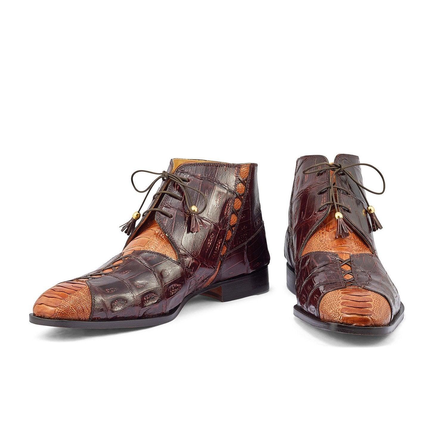 Uncle or Mister Execution scale Mauri 4926 Harlem Shoes Corn & Sport Rust Exotic Ostrich Leg / Crocodile  Chukka Boots (ma5377) in Brown for Men | Lyst