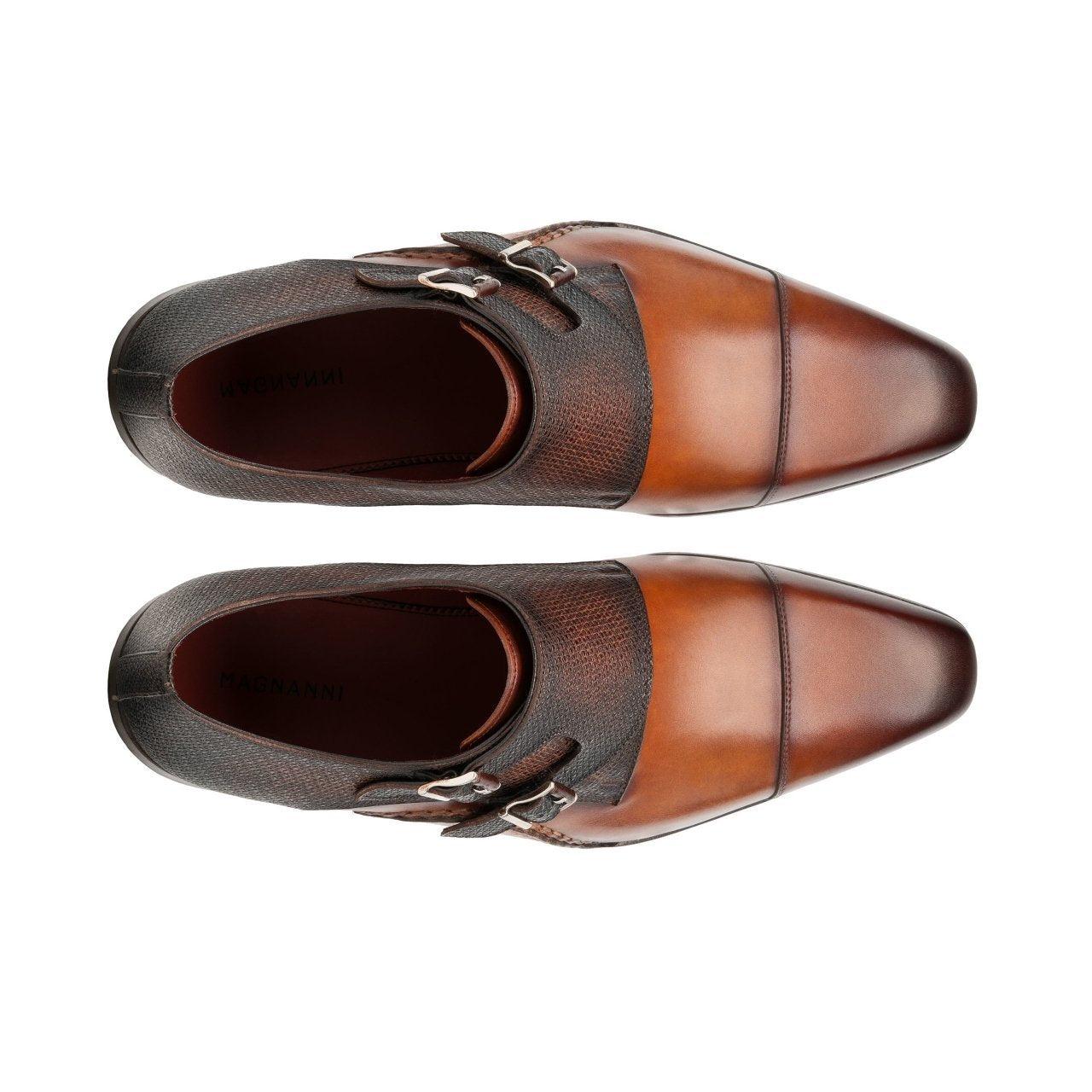 Magnanni 19616 Ondara Ii Shoes Two-tone Lizard Print / Calf-skin Leather  Monk-straps Loafers (mags1000) in Brown for Men | Lyst