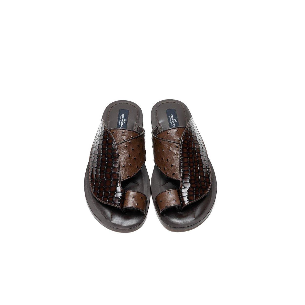 Corrente Leather C005 5830 Shoes Crocodile Print / Ostrich Slip-on Sandals crt1255 in Black for Men slides and flip flops Sandals and flip-flops Mens Shoes Sandals 
