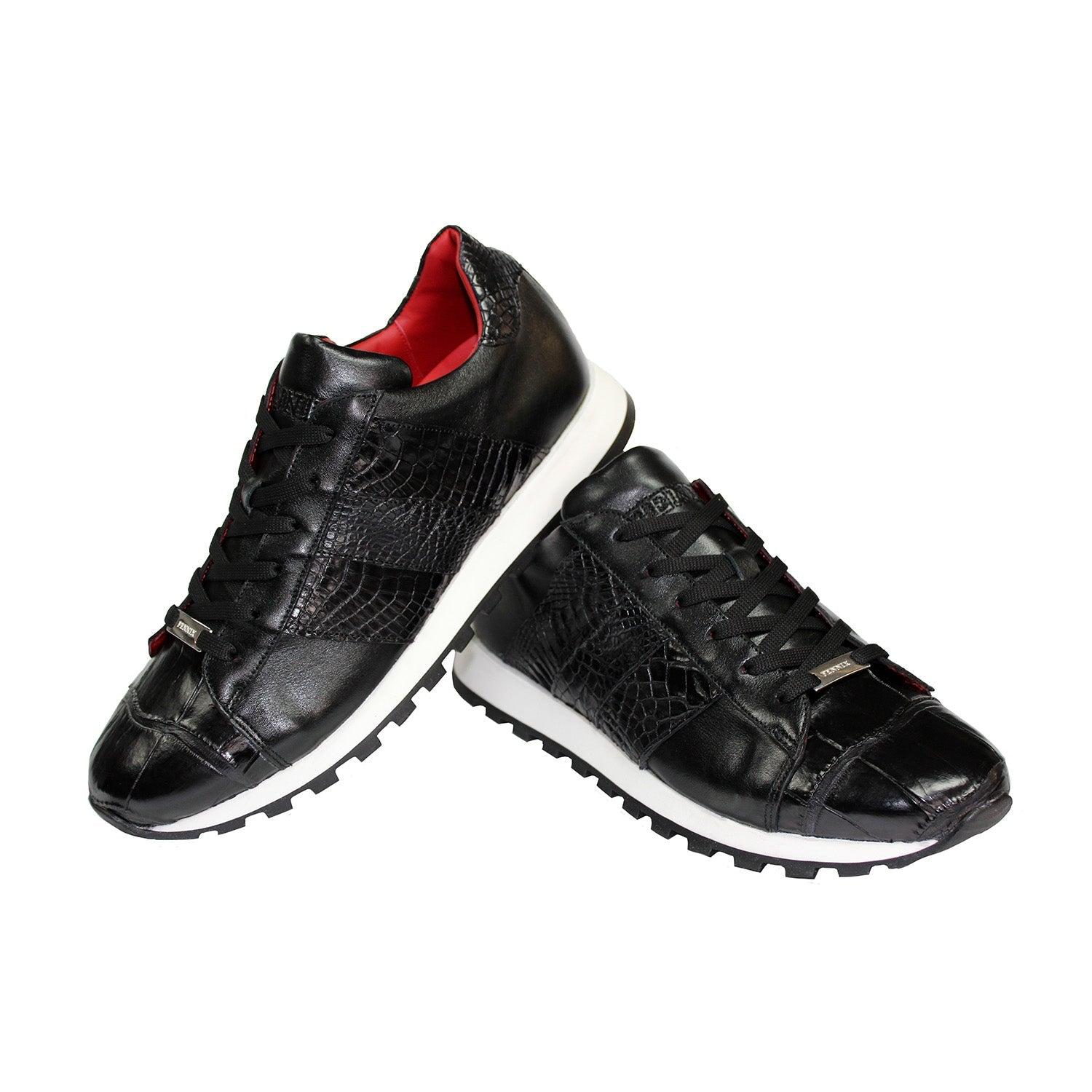 Fennix Toby Shoes Alligator/calf Leather Exotic Sneakers (fx1057) in Black  for Men | Lyst