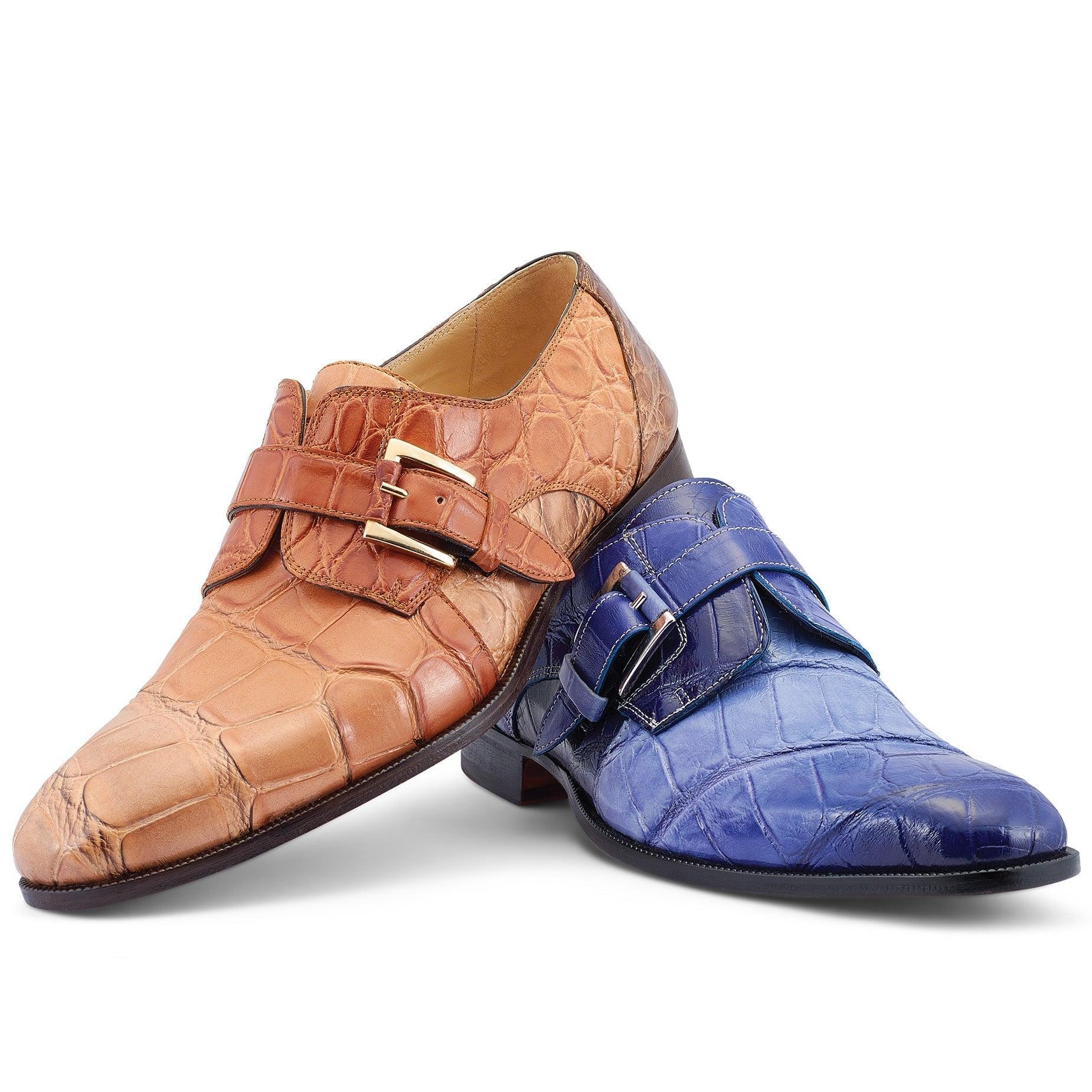Mauri Minister 3232 Shoes Multi Exotic Alligator Split-toe Monk-strap  Loafers (ma5532) in Blue for Men