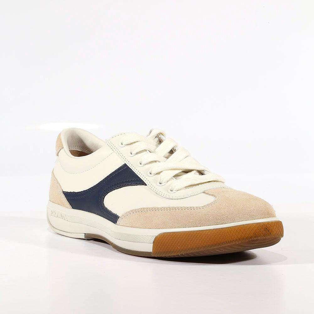 Prada Sports Designer Shoes /navy Leather Sneakers 4e1562 (prm40) in White  for Men | Lyst