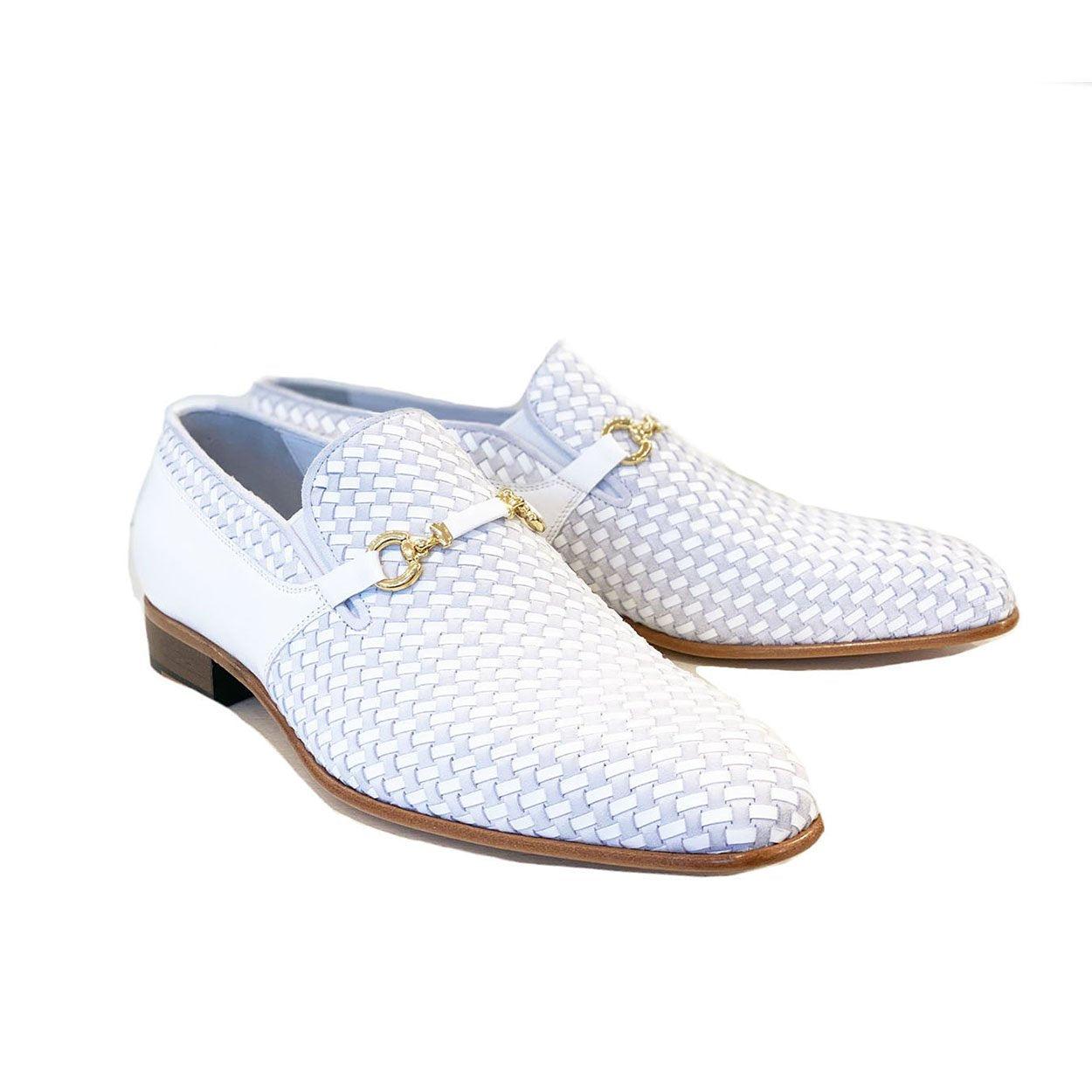 Corrente C0221 5776 Shoes Two Tone Woven Calf-skin Leather 