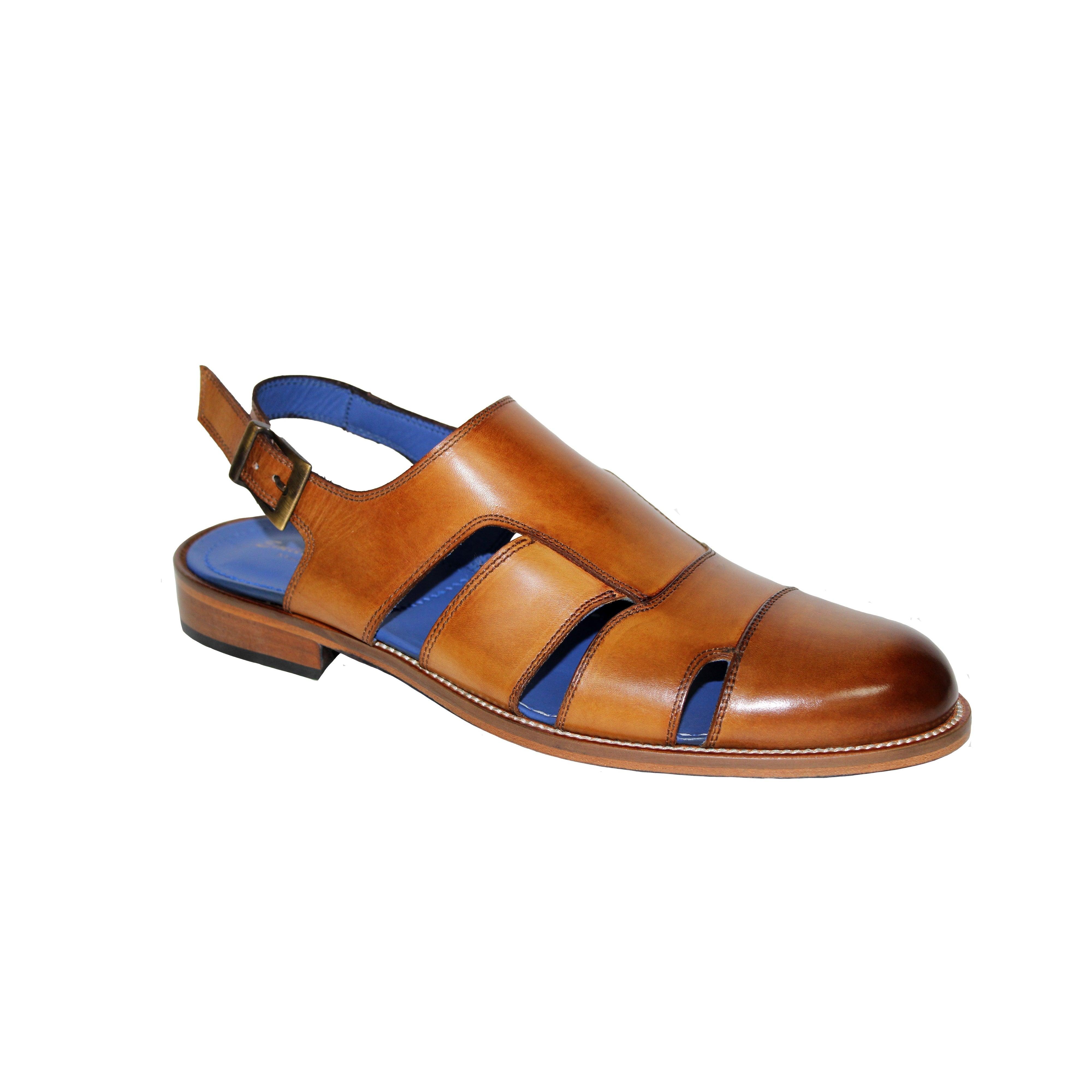 Emilio Franco Catania Shoes Cognac Calf-skin Leather Sandals Sandals  (ef1151) in Brown for Men | Lyst