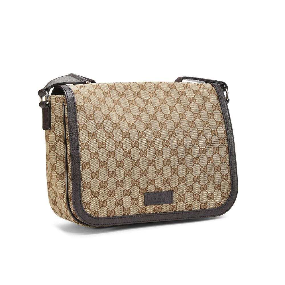 Gucci 449171 622011 Unisex Beige & Brown Canvas / Calf-skin Leather Messenger  Bag (GG2060) | Lyst