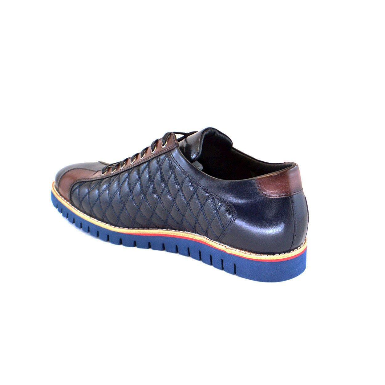Corrente Designer Shoes Blue Texture Sewed Calf-skin Leather Sneakers  4005-n (crt1055) for Men | Lyst