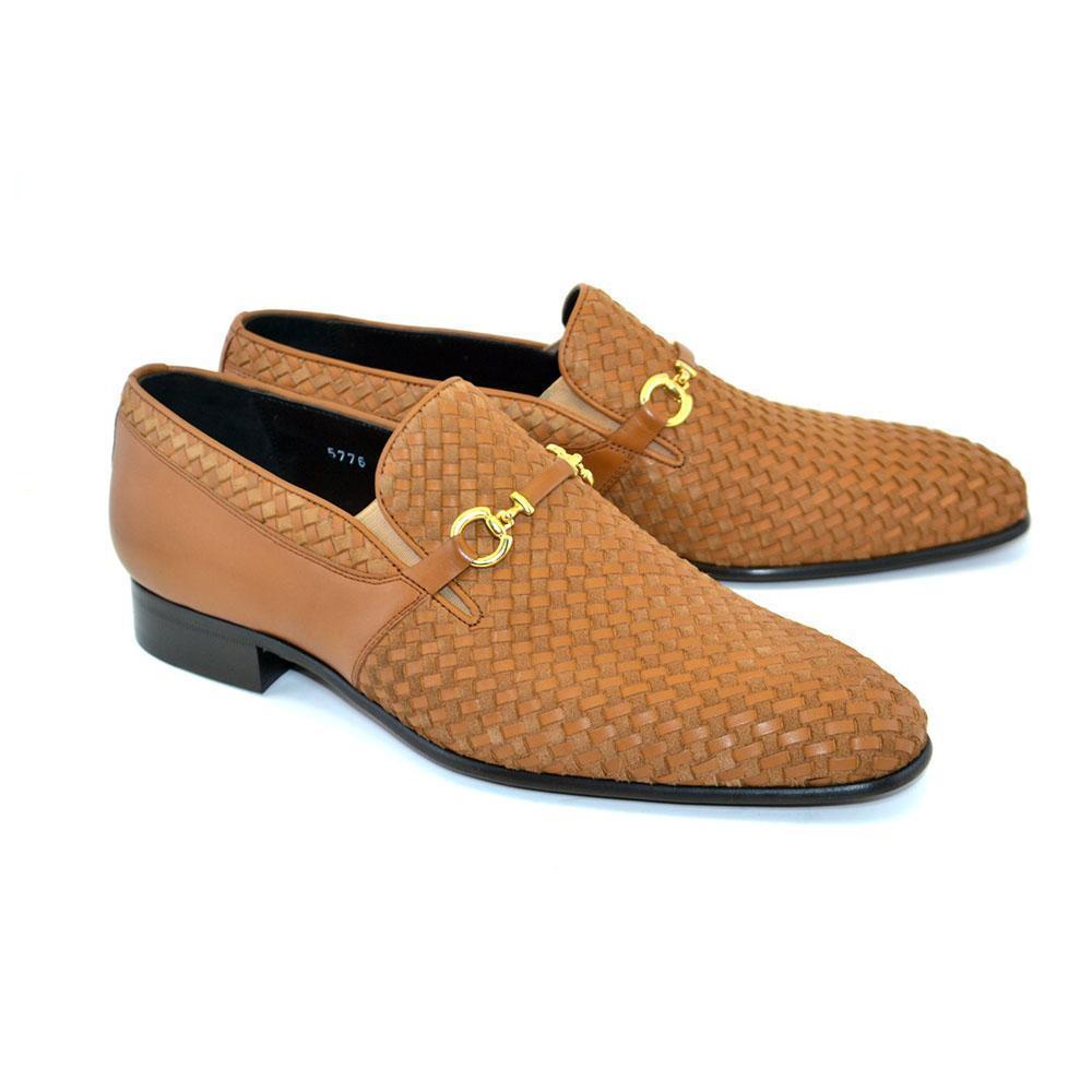 Corrente C024-5776 Shoes Tan Woven / Suede / Calf-skin Leather Horsebit ...
