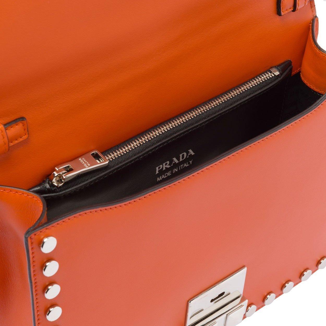 Prada Special Edition 1bd120-2ce9 Elektra Leather Shoulder Bag (pr1010) in  Orange | Lyst