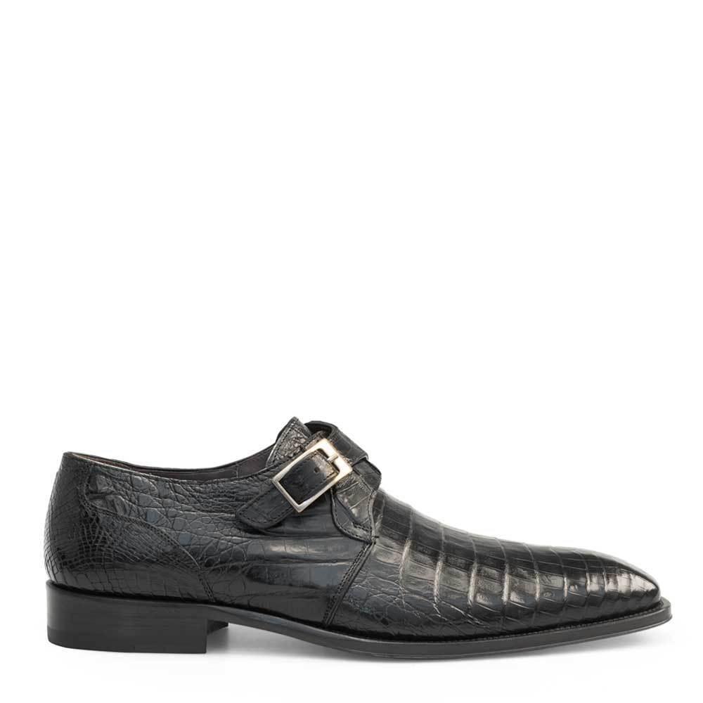 Mezlan Leather Gables Shoes Exotic Crocodile Monk-strap Loafers (s13778-f) in Black for Men