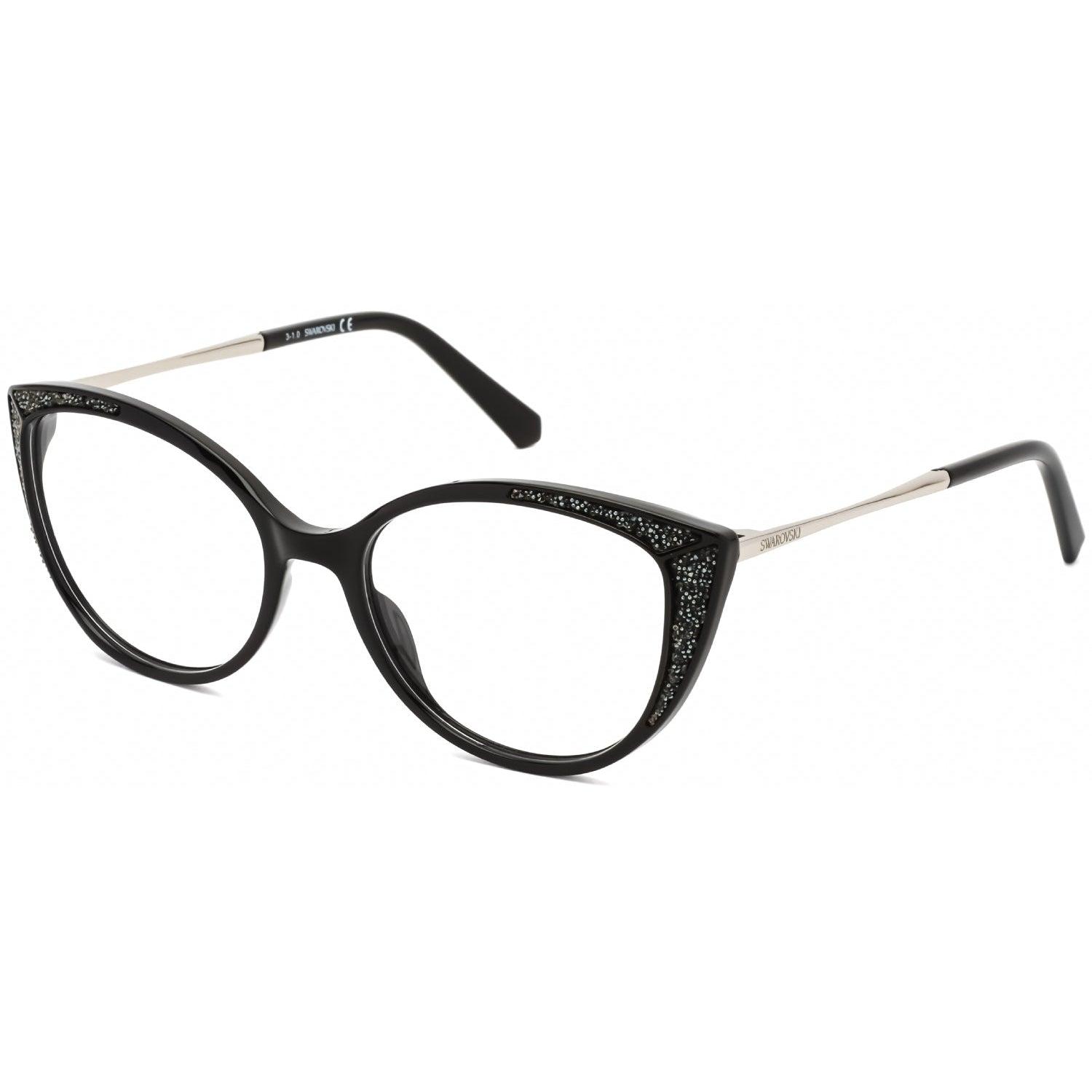Swarovski Sk5362 Eyeglasses Shiny Black / Clear Lens in Brown | Lyst