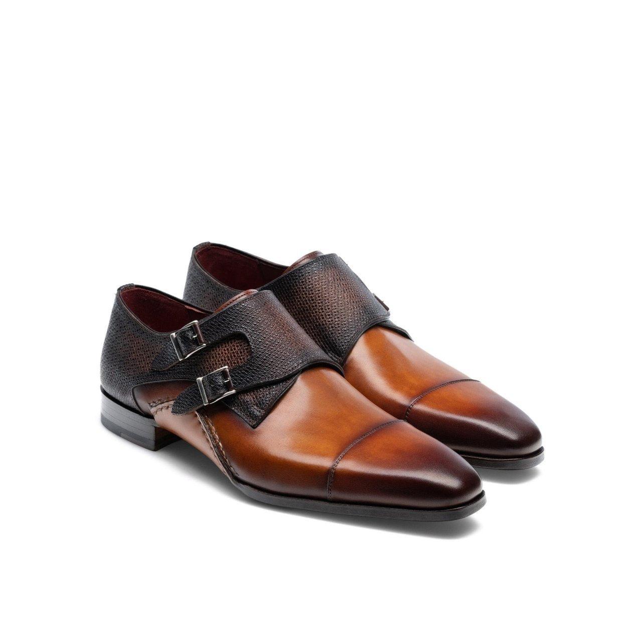 Calf-skin Leather Monk-straps Loafers 