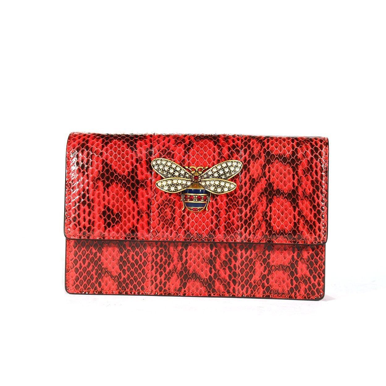 Red gucci purse with bee clearance