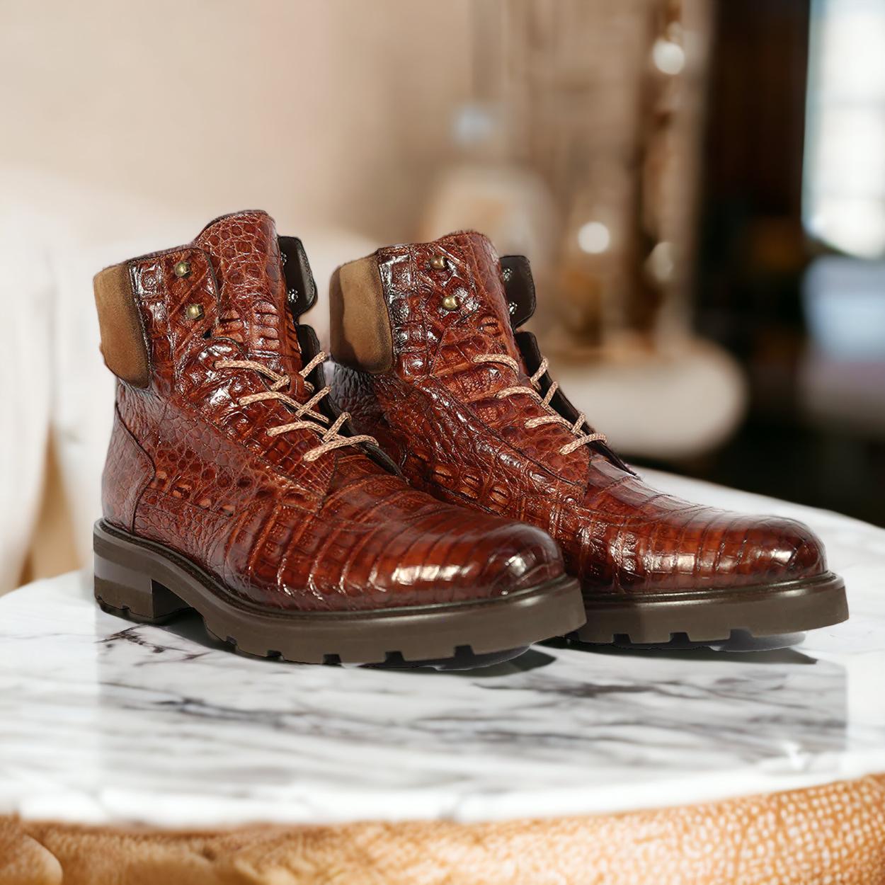 Mezlan Rx4855f Shoes Sport Exotic Crocodile / Suede Leather Rugged Boots  (mzs3552) in Brown for Men | Lyst
