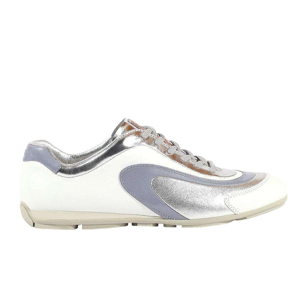 Prada Shoes White & Sports Sneakers 3e4709 in Metallic | Lyst