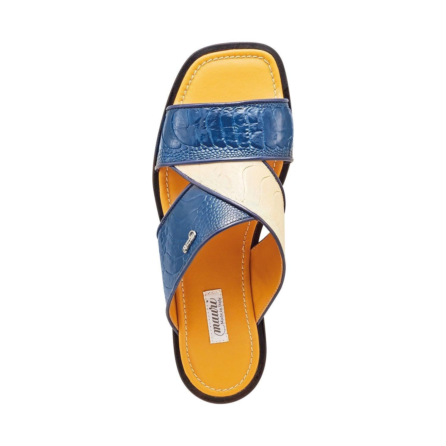 Mauri 5093 Traveler Shoes Cream & Wonder Blue Ostrich Leg Sandals (mas5313)  for Men | Lyst
