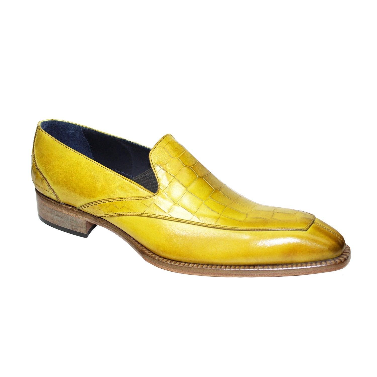 DUCA® Trento Shoes Calf-skin Leather/croco Print Loafers (d1085) in Yellow  for Men | Lyst