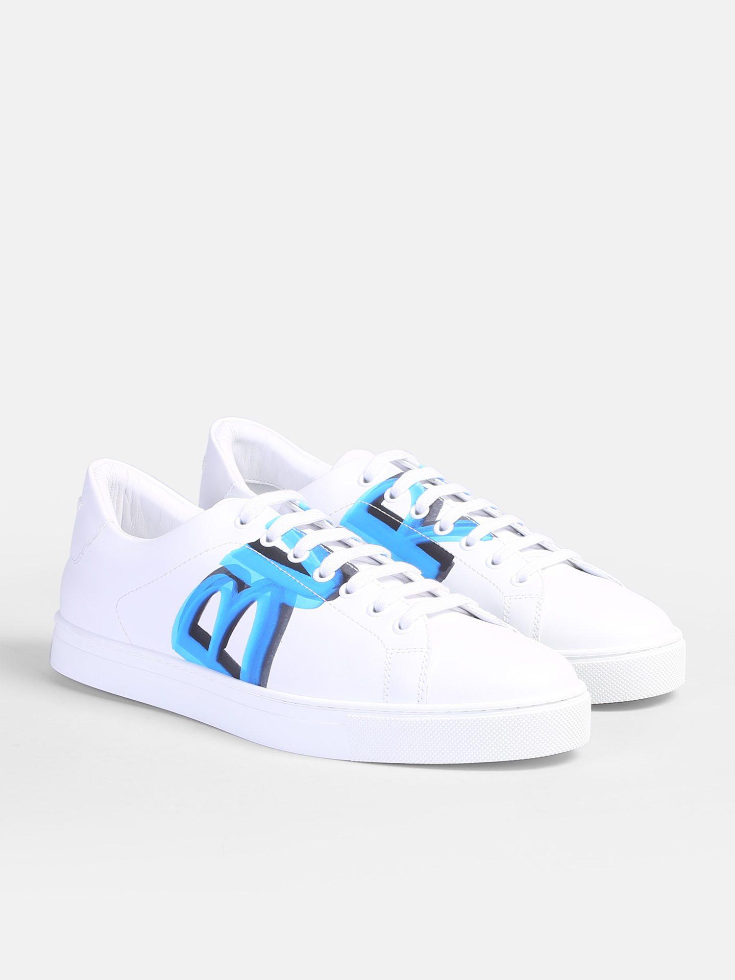 Burberry Logo Print Leather Sneakers 