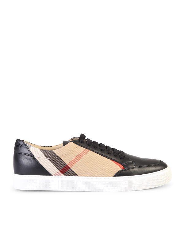 burberry salmond leather and fabric sneakers