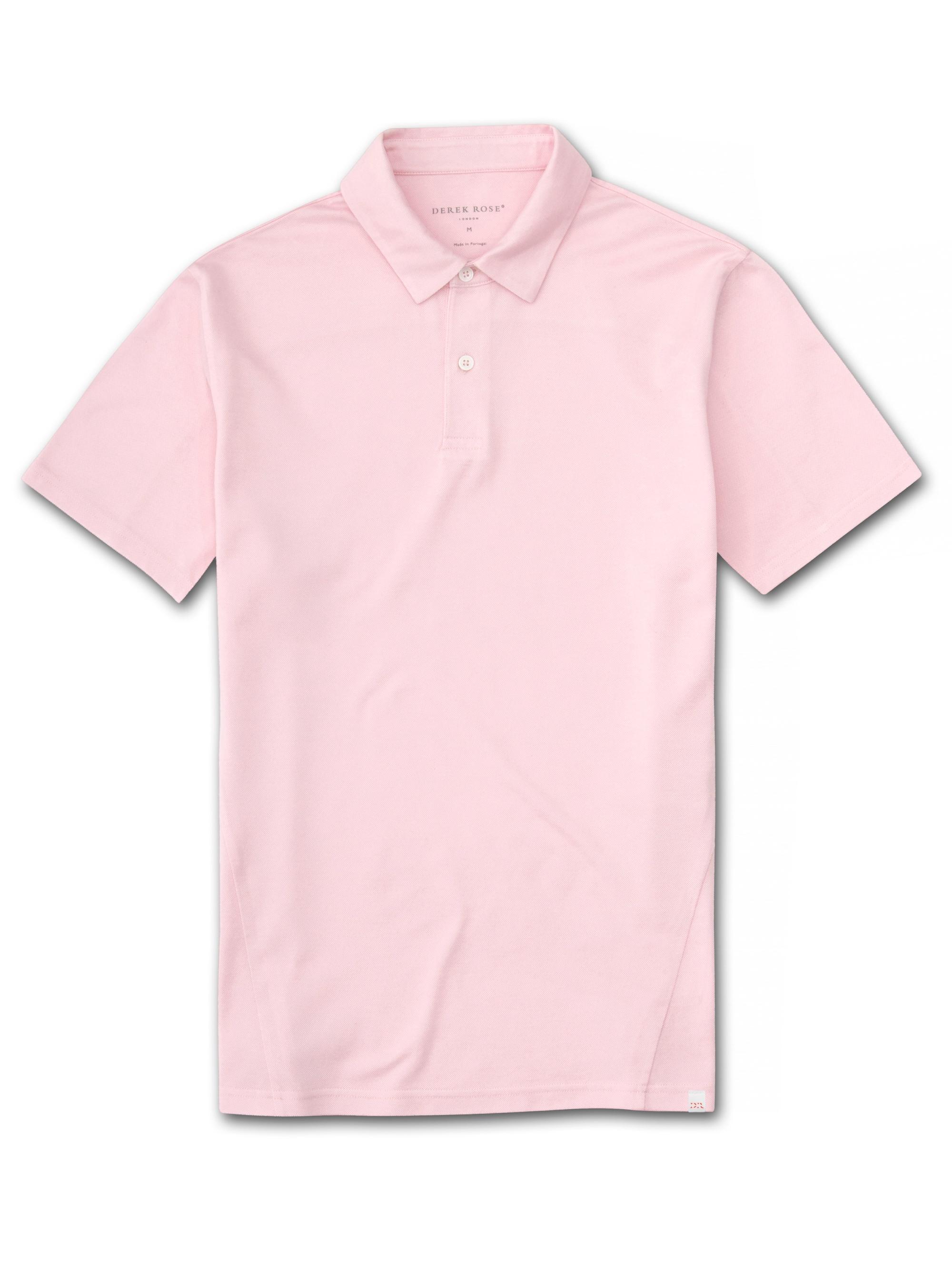 Derek Rose Short Sleeve Polo Shirt Ramsay Pique Cotton Pink for Men - Lyst