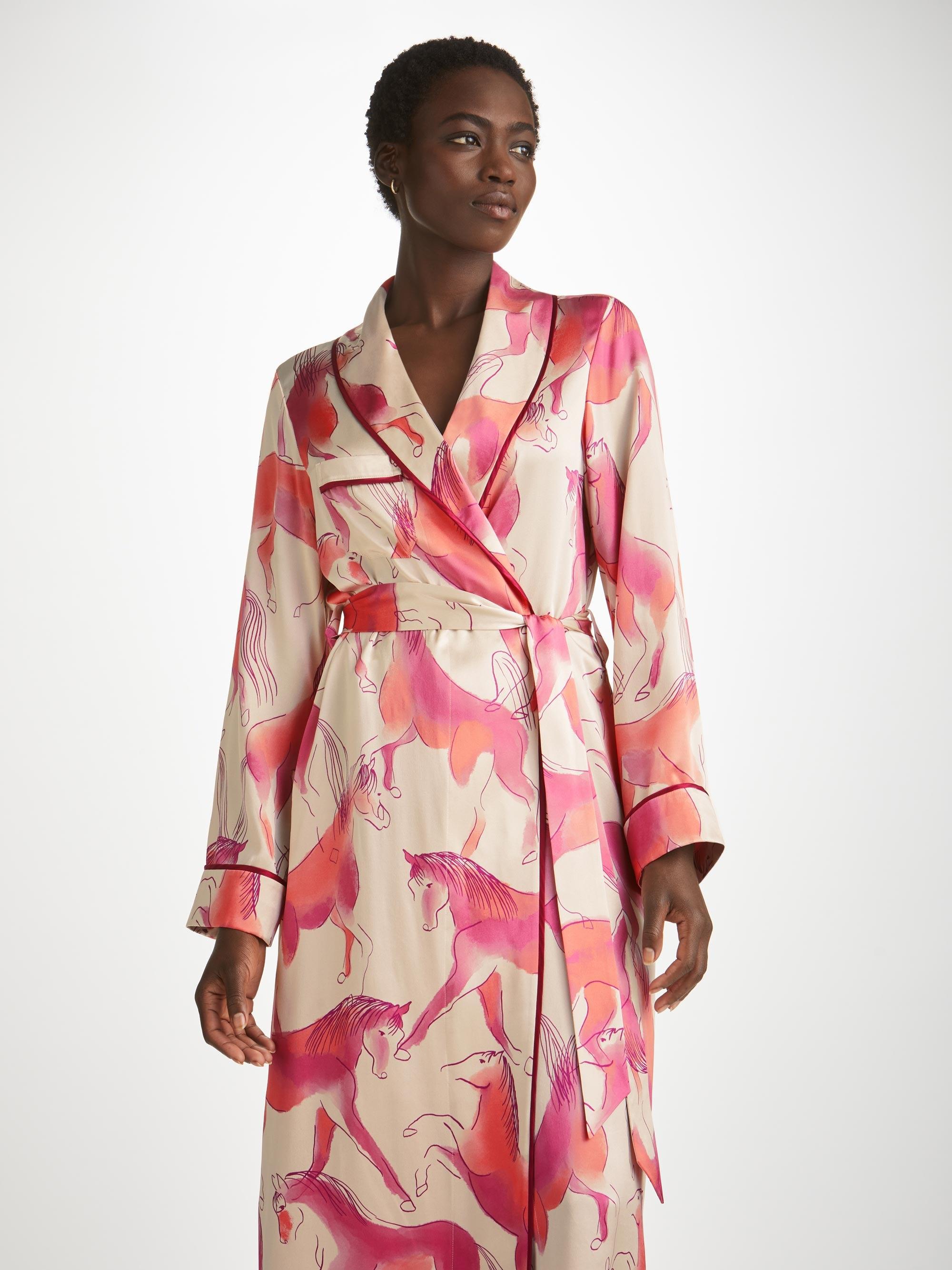 Long silk outlet satin dressing gown