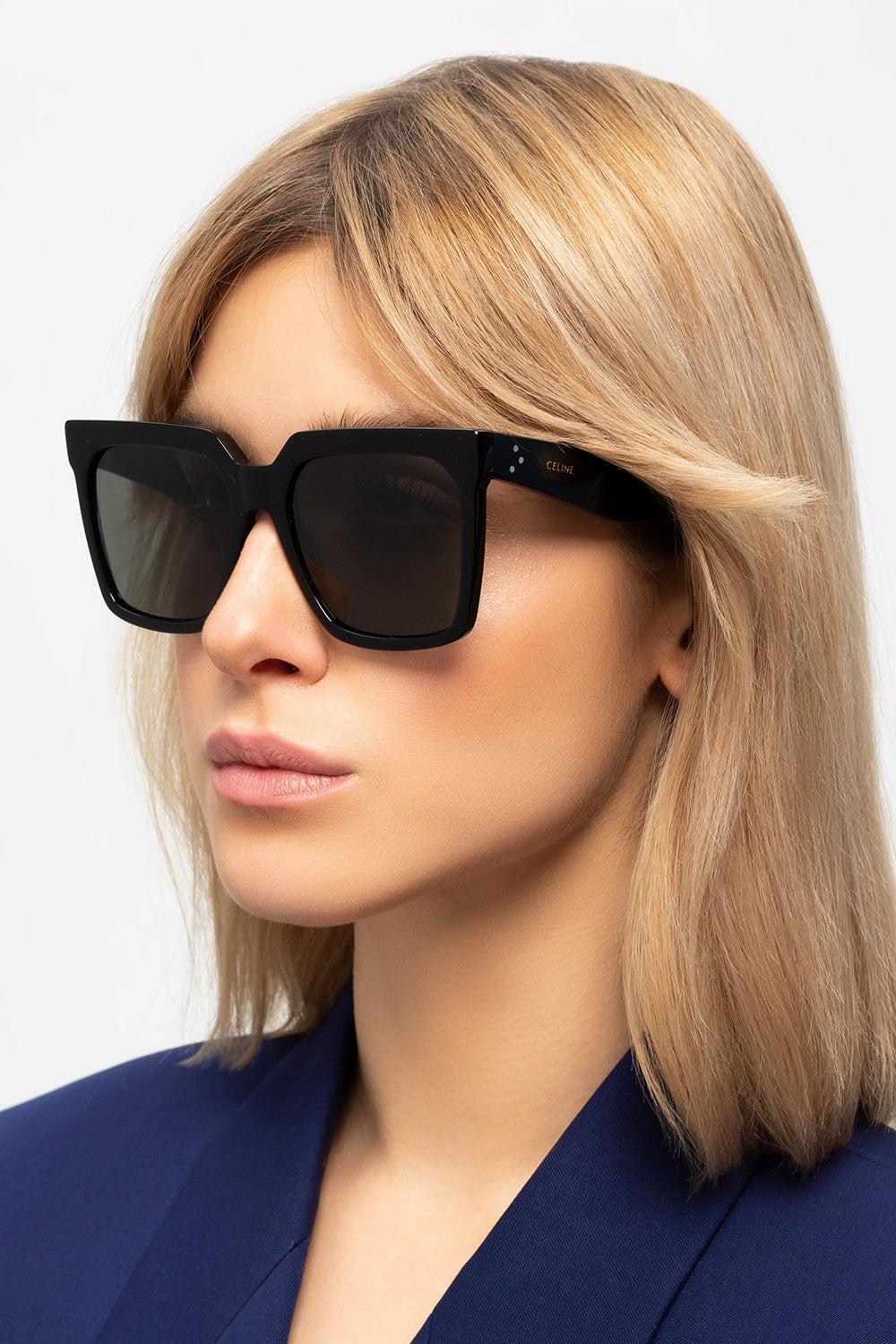 Celine Cl4055in Tilda Black Polarized Square Sunglasses | Lyst