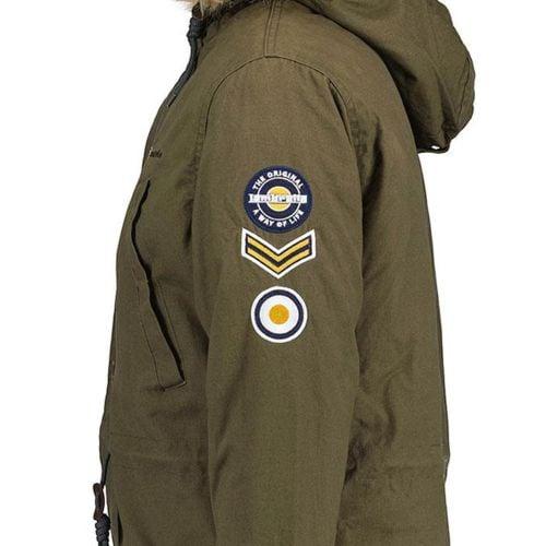 Lambretta Khaki Sherpa Lined Parka Jacket in Green for Men Lyst UK