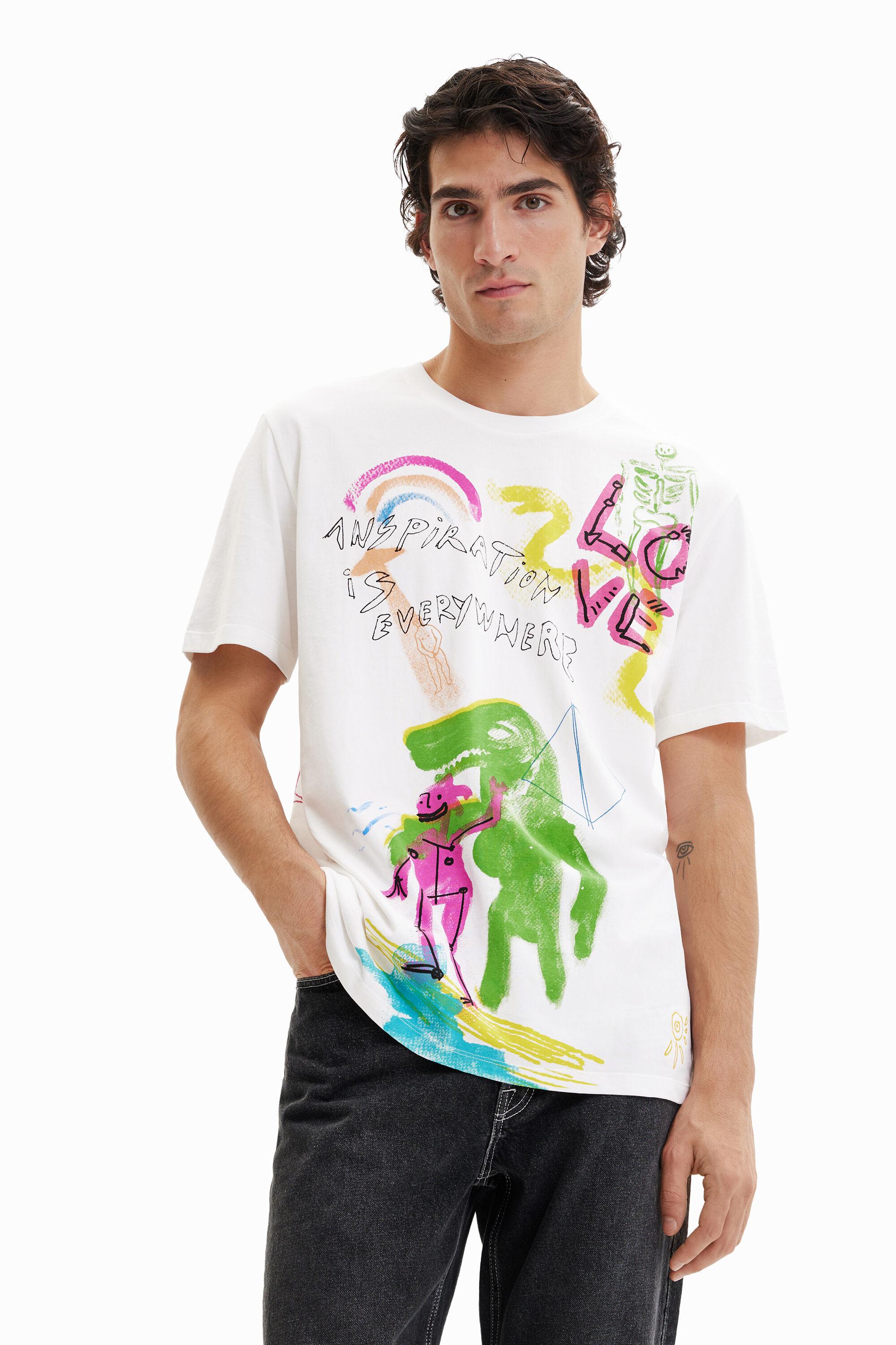 Desigual Arty Illustration T-shirt in White for Men | Lyst